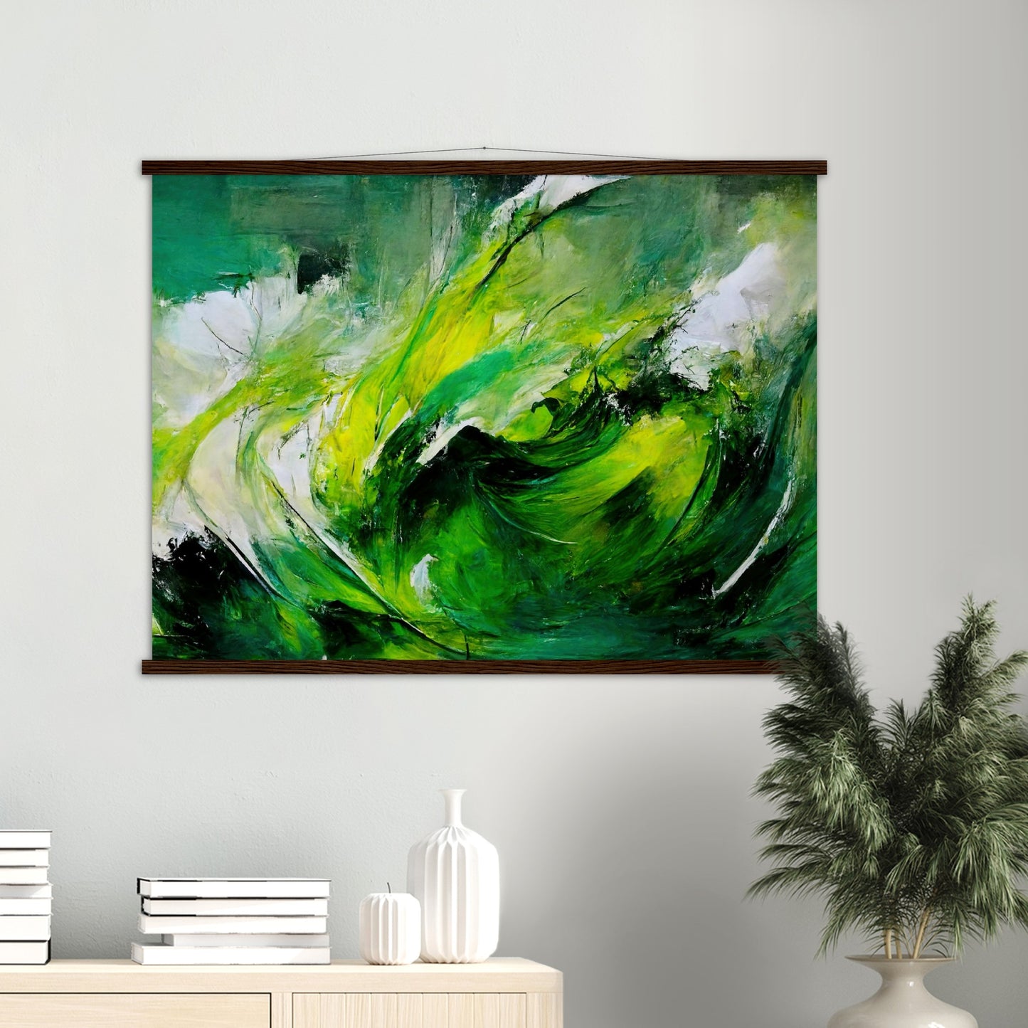 Poster mit Leisten (Holz) in Museumsqualität - Green Storm - Ölgemälde - Grüner Sturm - Abstract - Klima - Planet - Fineart - Green Sea - Wandkunst - Holzleisten - Poster with frame - Abstract Green Kollektion - artwork - art brand - printed cup personalized - pixelboys - Kunstdrucke - wandbilder - wall art - Kunst auf Tassen - Office Poster - Gastrotassen - Wanddekoration - Fineart  - Colorfull - Dynamic - Geschenkidee - Acrylkunst - Geschenkidee - Office Poster - Acryldruck - Abstrakte Kunst -