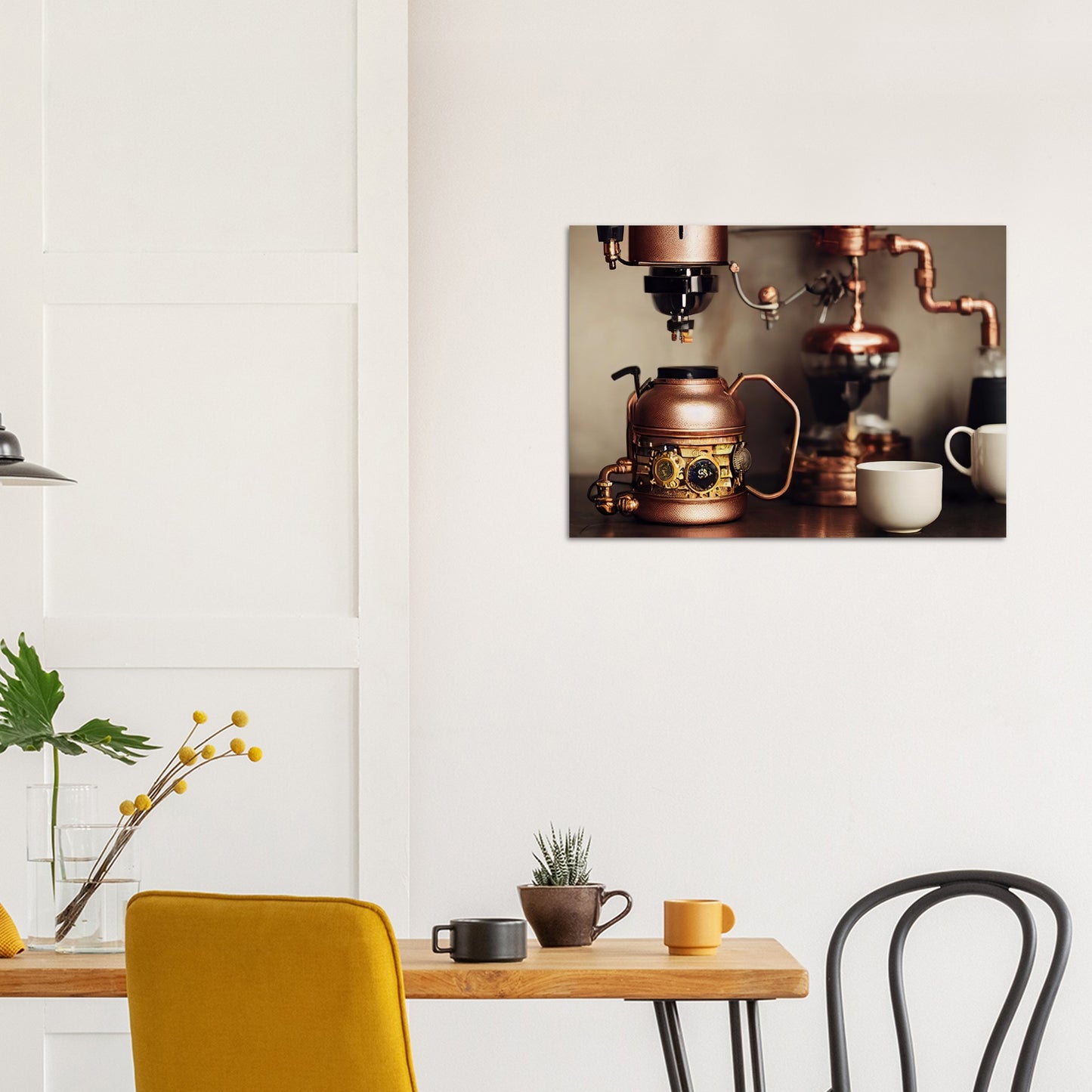 Poster in Museumsqualität - Steampunk - Coffee Maker - No.1 - Wandbild - Kunstwerk - Kunst auf Postern - Fine Art - Steampunk - Future - Maschine - Poster with frame - Office Poster - Art Brand - Pixelboys - Coffee House - Restaurant Poster - Schöner Wohnen - Dekoration - Wall Art - Kunstdruck - Geschenkidee - Kunst auf Acrylglas - Personalisierbare Tasse -