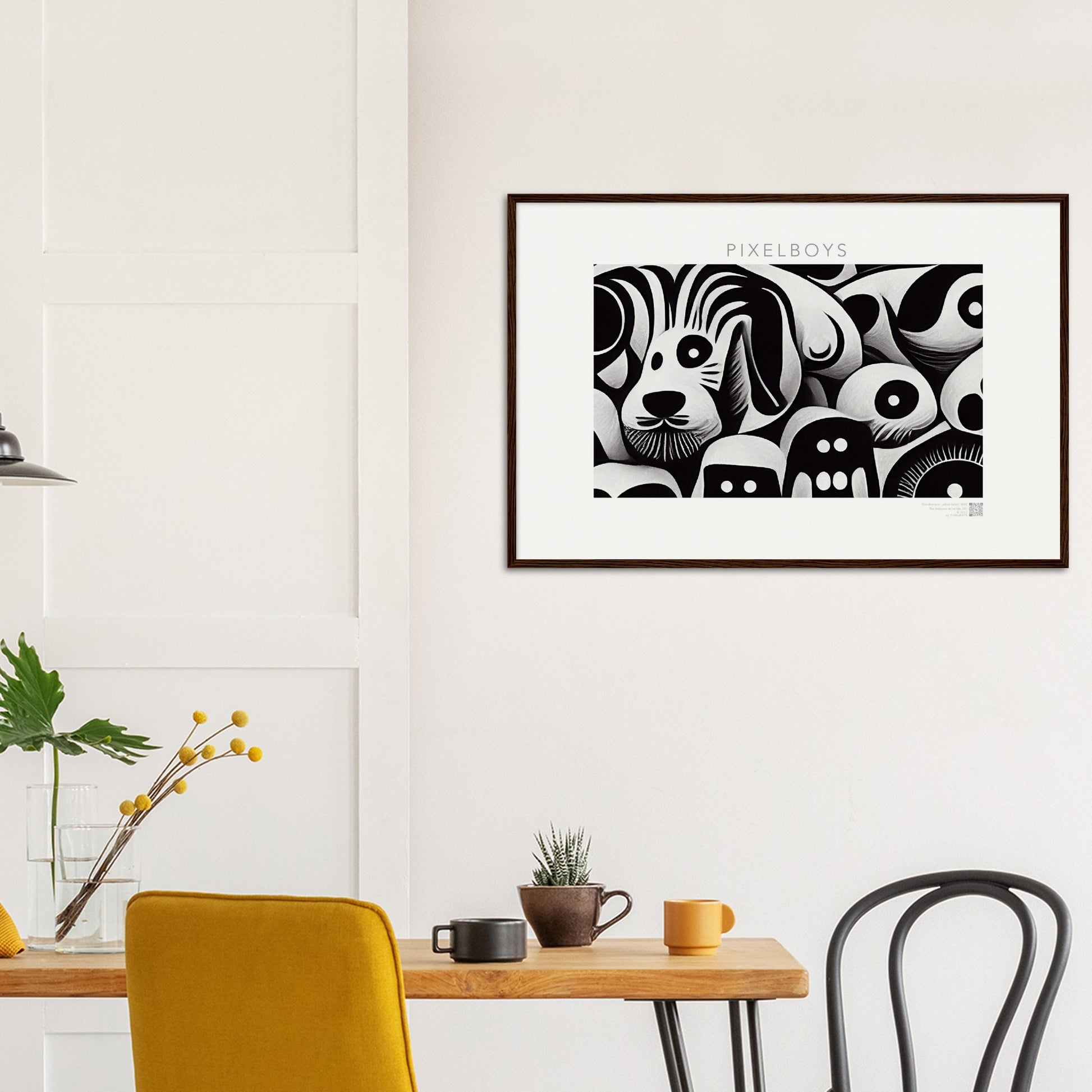 Poster mit Rahmen (Holz) - in Museumsqualität - Doodlemania "urban safari" - Wandkunst - Holzrahmen - Großstadtdschungel - personalized mug - Acryldruck - Wandbild - doodle mania art - wall art - Hunde - Doodle Kunst - dogs - doodle posters and art prints - Poster mit Rahmen - poster with wood ledges - doodle artwork - Acrylbild - Kunstdruck - Wandbild - office Poster - Poster with frame - Charlie S.- Künstler: Pixelboys & The Unknown Artist Nb.517 - keith haring - Gastro Art - anti stress art - Art Brand -