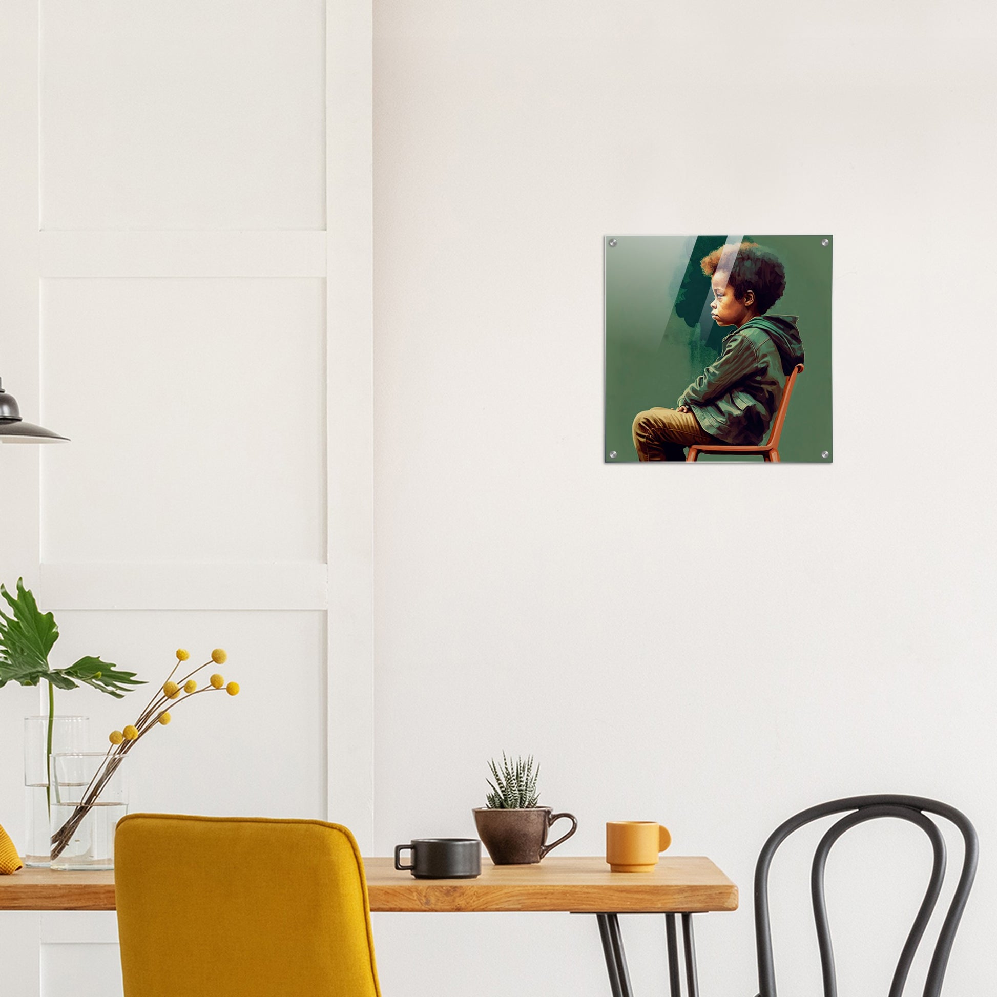 Acrylbild auf Glas - in Museumsqualität - Listening - The Son - Jeffrey - rasism - motherhood - Posterleisten - USA - Fineart - Posterrahmen  - Wandkunst - Holzrahmen - Poster with frame - people of color - artwork - art brand - printed cup personalized - Holzleisten - pixelboys - Kunstdrucke - wandbilder - wall art - Kunst auf Tassen  - Office Poster - Gastrotassen - Wanddekoration - Acrylkunst - Geschenkidee - Office Poster - Acryldruck - Abstrakte Kunst - Family Art -