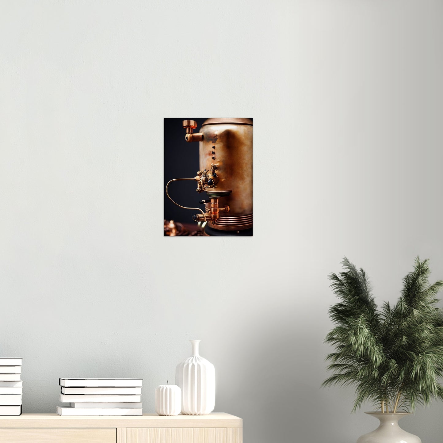 Poster in Museumsqualität - Steampunk - Coffee Maker - No.5 - Collection Cup - Pixelboys - Wandbild - Kunstwerk - Hotelkunst - Kunst auf Postern - Fine Art - Steampunk - Future - Maschine - Poster with frame - Office Poster - Art Brand - Pixelboys - Coffee House - Restaurant Poster - Wall Art - Kunstdruck - Geschenkidee - Kunst auf Acrylglas - Future Coffee Cup - Personalisierbare Tasse - Gastro Tasse - exklusiv - Acryldruck - Gastronomie Poster - Hotelposter - Steam Punk Kitchen -   