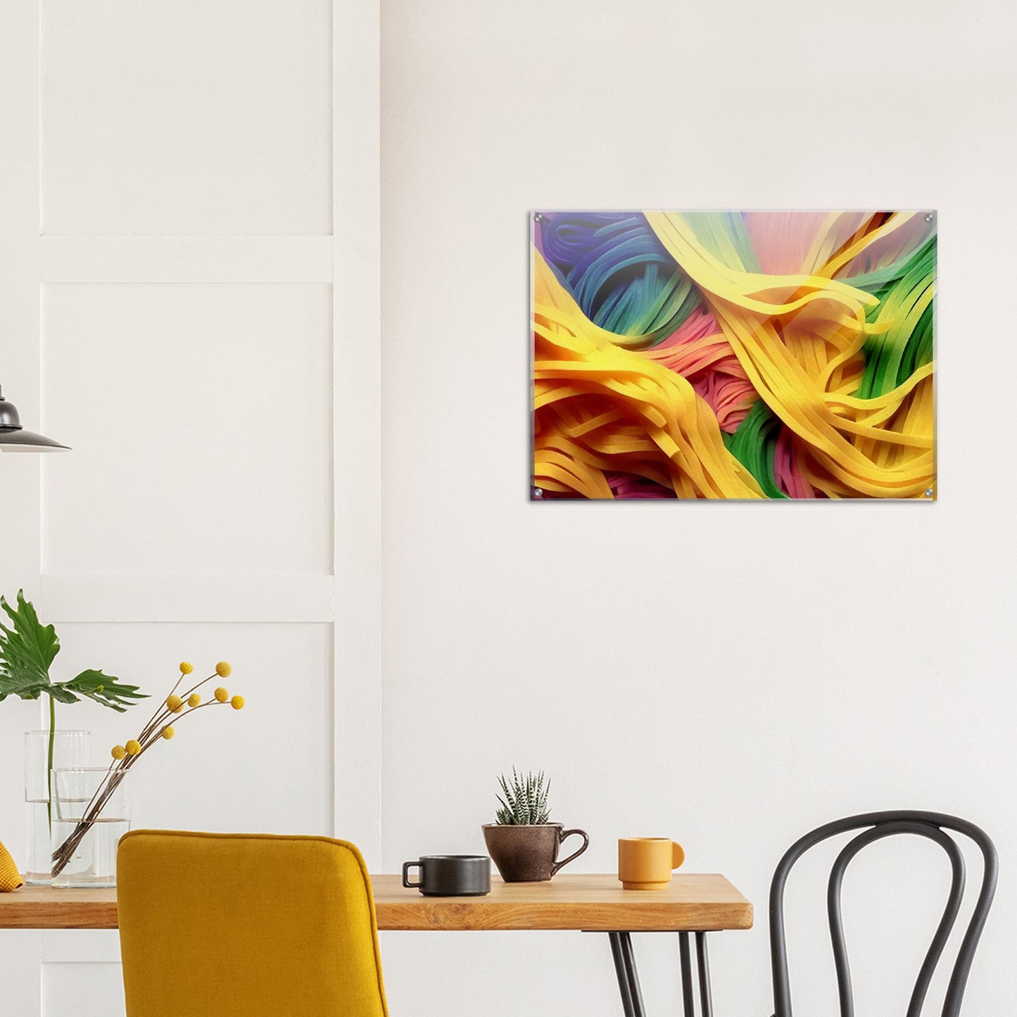 Acrylbild - Noodles upside-down - Pasta Love - Italien - China - Restaurant - Nudeln - Pasta - Teigwaren  - Wandkunst - Kunstdruck - Acryldruck - Kunstwerk - Office Poster - Poster mit Rahmen - Kaffee Tasse - Poster mit Leisten - Bedruckte Tassen - Kunst Marke - Art Brand - Kunstdrucke - Papier: 250g/qm - Künstler: Pixelboys - Poster with frame - Geschenkidee - Atelier Rome - Atelier Bologna - Atelier Milano -