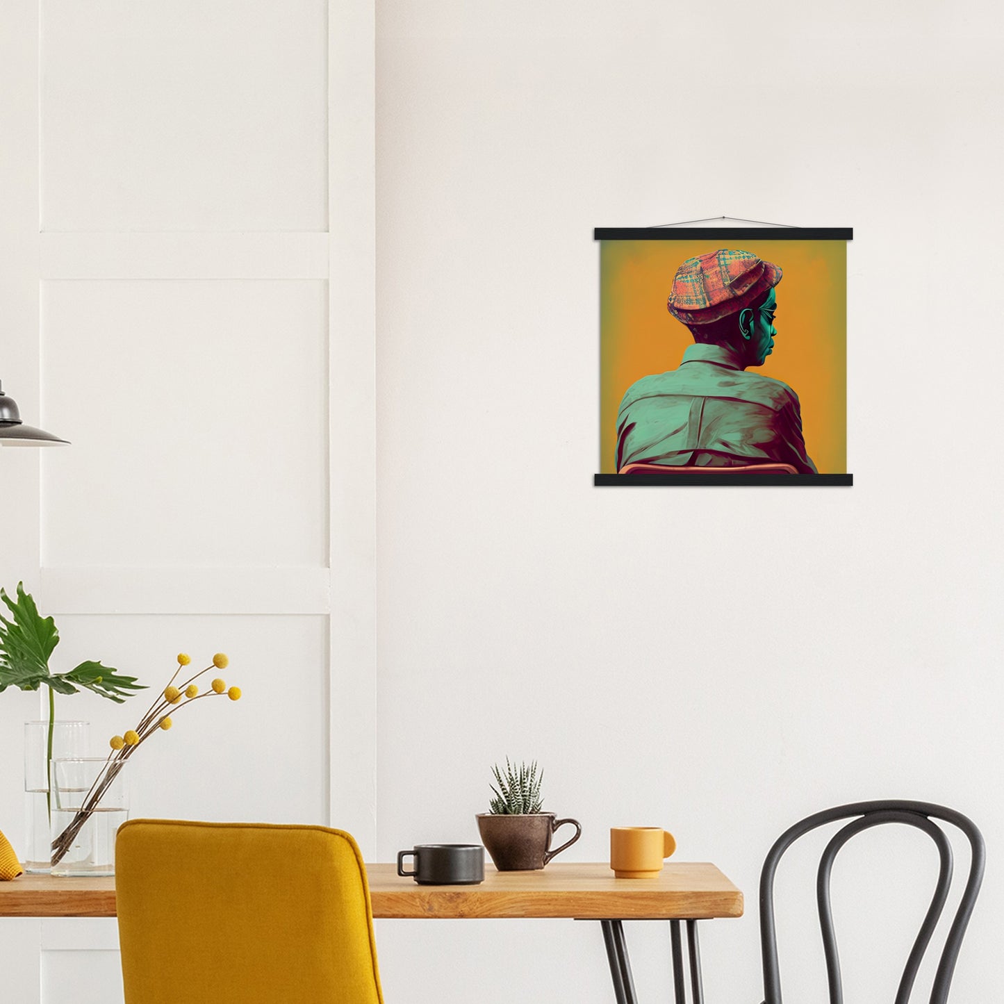 Poster mit Leisten (Holz) - in Museumsqualität - Listening - The Father - Conrad - rasism - motherhood - Posterleisten - USA - Fineart - Posterrahmen  - Wandkunst - Holzrahmen - Poster with frame - people of color - artwork - art brand - printed cup personalized - Holzleisten - pixelboys - Kunstdrucke - wandbilder - wall art - Kunst auf Tassen  - Office Poster - Gastrotassen - Wanddekoration - Acrylkunst - Geschenkidee - Office Poster - Acryldruck - Abstrakte Kunst - Family Art -