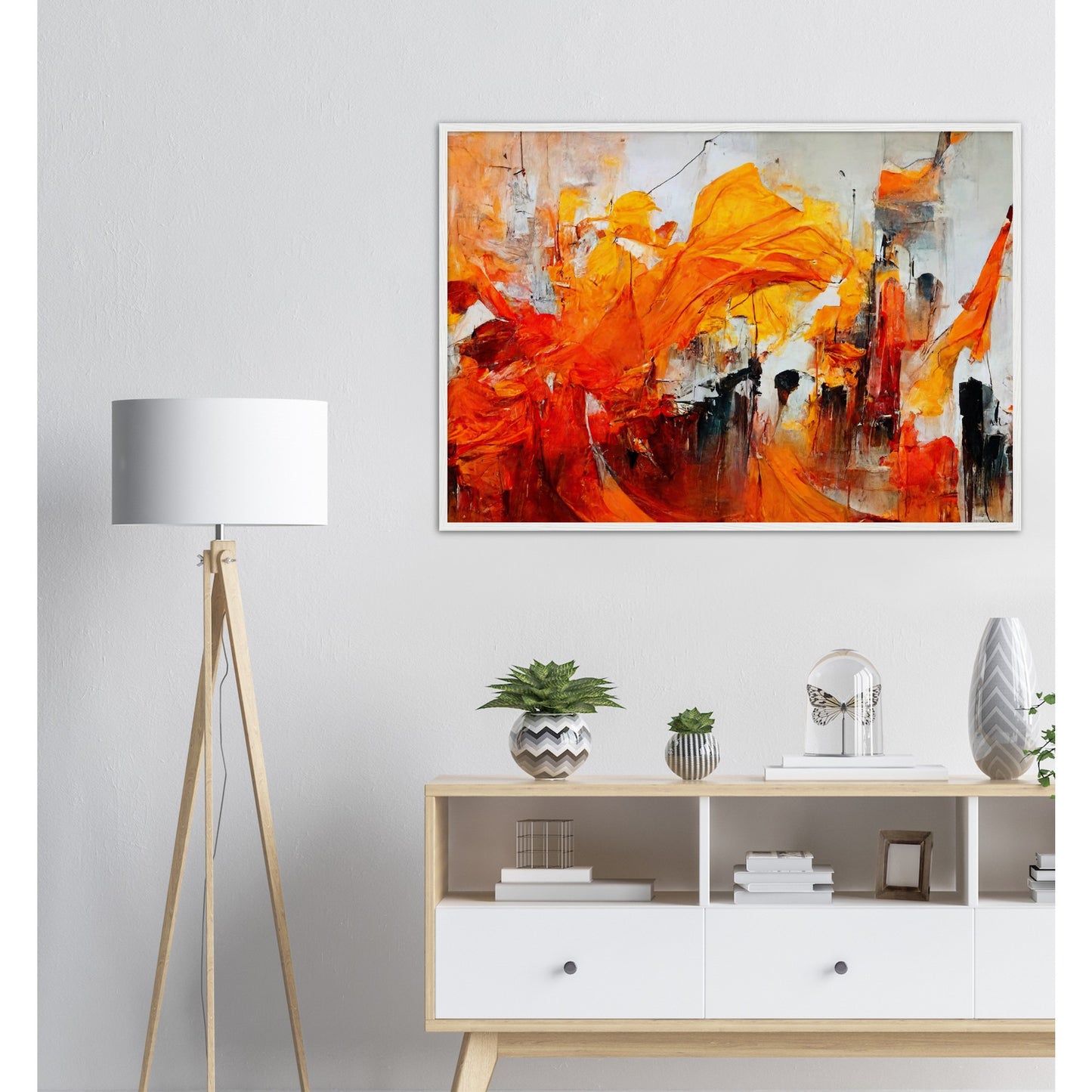 Poster mit Holzrahmen - in Museumsqualität - “Urban Indian Summer“ - autumn - Neu-Delhi - Kalkutta- Ölgemälde - Abstract - India Art - Posterleisten - Fineart - Posterrahmen  - Wandkunst - Holzrahmen - Poster with frame - Abstract Orange - artwork - art brand - printed cup personalized - Holzleisten - pixelboys - Kunstdrucke - wandbilder - wall art - Kunst auf Tassen  - Office Poster - Gastrotassen - Wanddekoration - Fineart  - Acrylkunst - Geschenkidee - Office Poster - Acryldruck - Abstrakte Kunst -