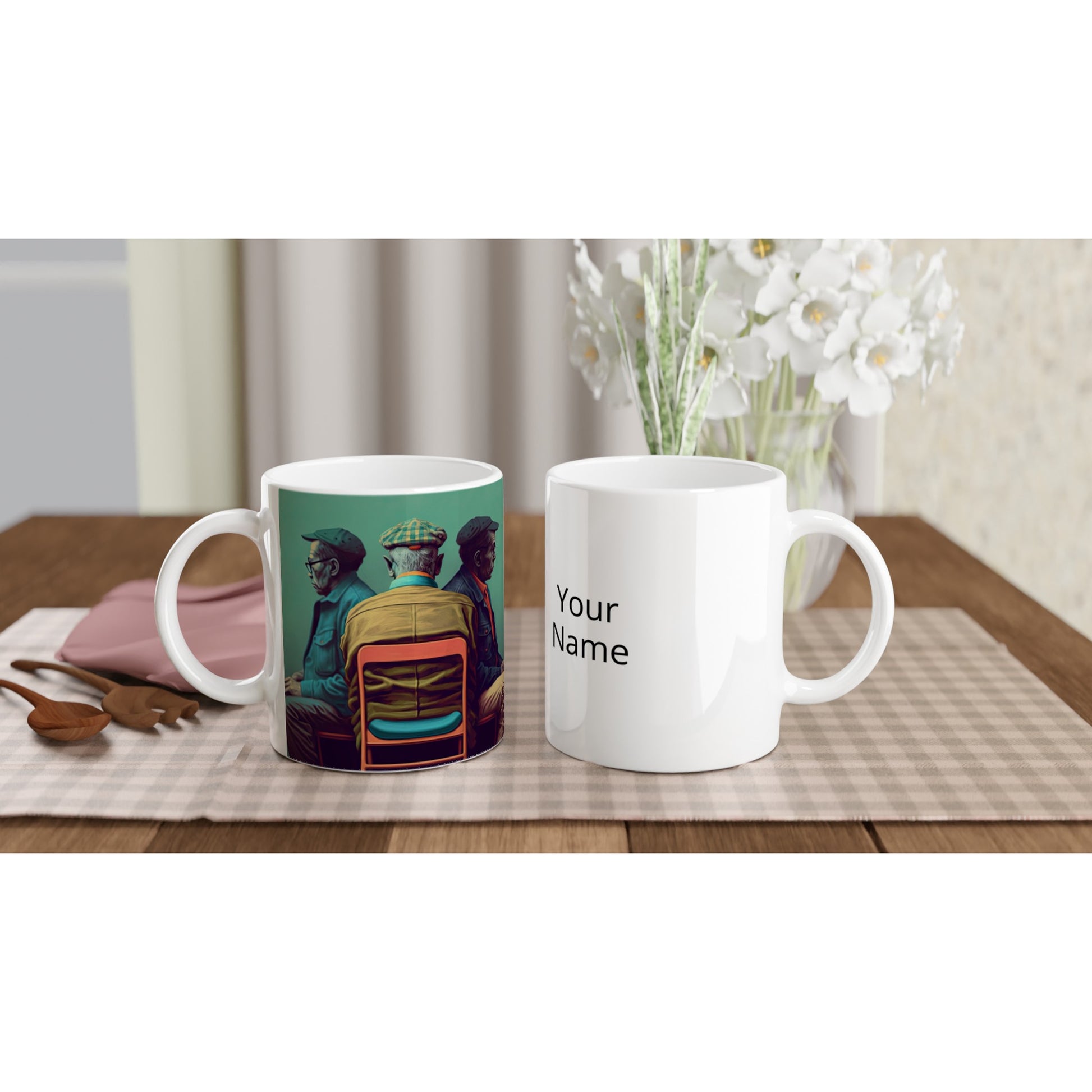 Personalisierte Tasse (bedruckt) in Museumsqualität - Listening - The Age - Abe, Cletus & Joseph - rasism - motherhood - Posterleisten - USA - Fineart - Posterrahmen  - Wandkunst - Holzrahmen - Poster with frame - people of color - artwork - art brand - printed cup personalized - Holzleisten - pixelboys - Kunstdrucke - wandbilder - wall art - Kunst auf Tassen  - Office Poster - Gastrotassen - Wanddekoration - Acrylkunst - Geschenkidee - Office Poster - Acryldruck - Abstrakte Kunst - Family Art -