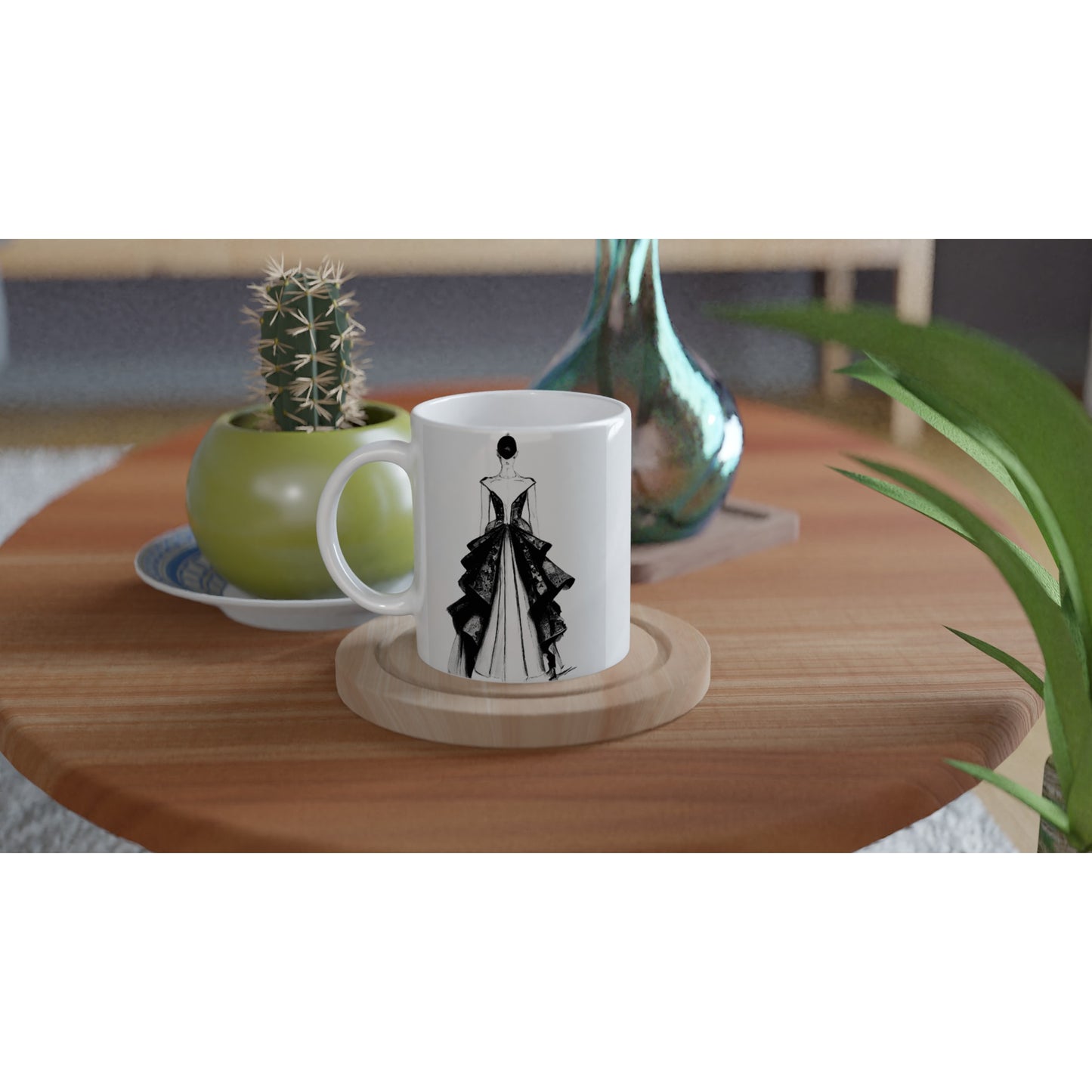 Personalisierte Tasse  - Haute Couture - No. 6 - "Lina" - Künstler: "The Unknown Artist Nb. 517" - Fine art - Bedruckte Tasse - Kunst auf Tassen - Kunstdruck - Office Poster - Wall Art - Wandkunst - Wandbild - Pixelboys - Fine Art - Frankreich - Paris