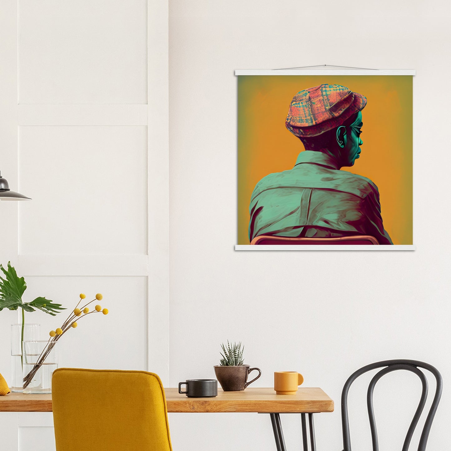 Poster mit Leisten (Holz) - in Museumsqualität - Listening - The Father - Conrad - rasism - motherhood - Posterleisten - USA - Fineart - Posterrahmen  - Wandkunst - Holzrahmen - Poster with frame - people of color - artwork - art brand - printed cup personalized - Holzleisten - pixelboys - Kunstdrucke - wandbilder - wall art - Kunst auf Tassen  - Office Poster - Gastrotassen - Wanddekoration - Acrylkunst - Geschenkidee - Office Poster - Acryldruck - Abstrakte Kunst - Family Art -