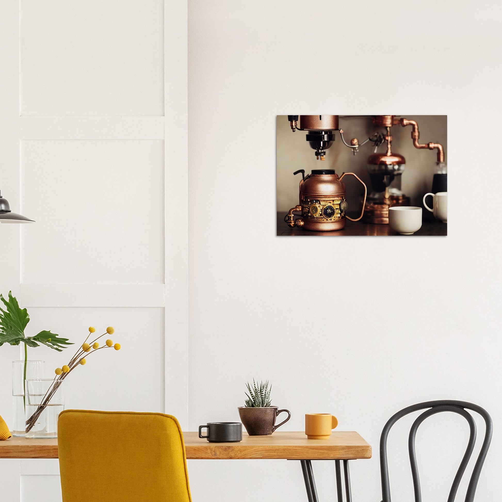 Poster in Museumsqualität - Steampunk - Coffee Maker - No.1 - Wandbild - Kunstwerk - Kunst auf Postern - Fine Art - Steampunk - Future - Maschine - Poster with frame - Office Poster - Art Brand - Pixelboys - Coffee House - Restaurant Poster - Schöner Wohnen - Dekoration - Wall Art - Kunstdruck - Geschenkidee - Kunst auf Acrylglas - Personalisierbare Tasse -