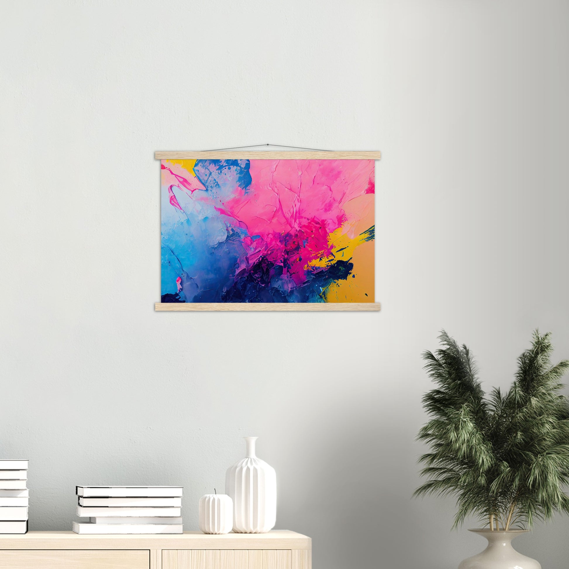 Poster mit Leisten (Holz) in Museumsqualität - Color Splash - Cubism of Art - Fineart - bunt - Wandkunst - Colorfull - Poster with frame - Abstract Blue Kollektion - artwork - art brand - printed cup personalized - pixelboys - Kunstdrucke - wandbilder - wall art - Kunst auf Tassen - vintage art - Office Poster - Gastrotassen - Wanddekoration - Geschenkidee  - political peace - Baloon - Geschenkidee - Acrylkunst - Geschenkidee - Office Poster - Acryldruck - Abstrakte Kunst