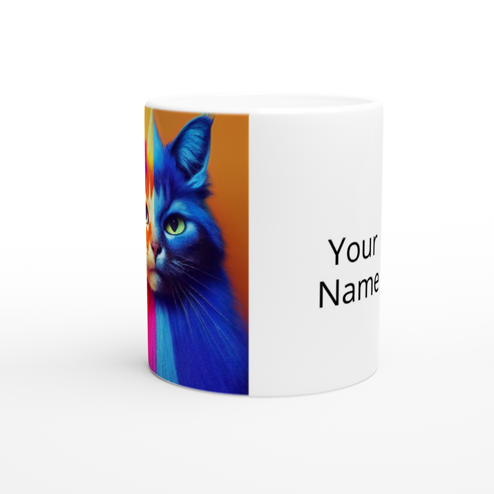 Personalisierte Tasse - Orangefarbener Stubentiger Katze "Mia"