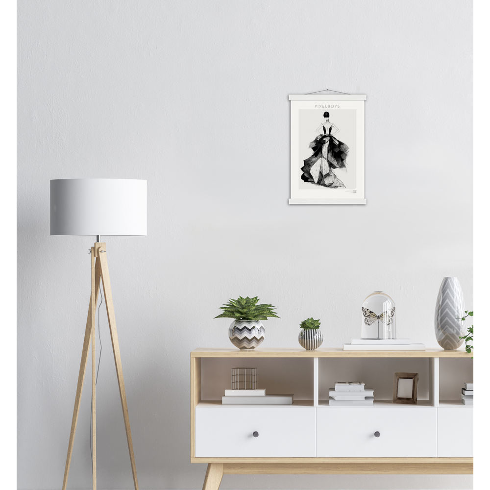 Haute Couture - Poster Set mit Leisten aus Holz - Haute Couture - No. 7 - "Rose" - Künstler: "The Unknown Artist Nb. 517" Wandbilder - Pixelboys - Atelier - Milano - Berlin - Munich - Madrid - New York - Dubai - Paris - Tokio - Rom - Lisbon - Ottawa - Melbourne -