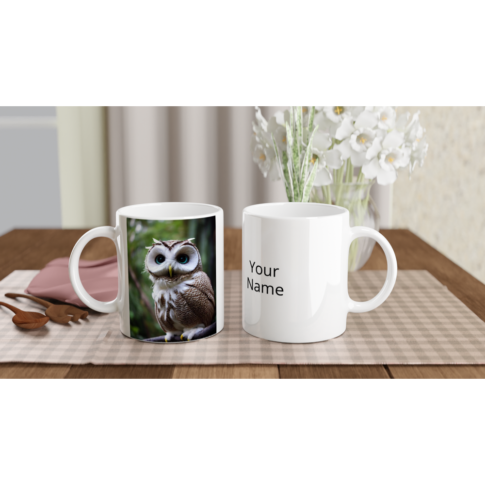 Personalisierbare Tasse  - Fruit Owl No.6 - "Cornelius", the coconut owl - Wandkunst - Kinder Tasse - Kunstdruck - Kokusnuseule - Kokosnuss-Uhu (lat. bubo vaccinium)  - Teebecher - Fruchteulen - coconut owl - Vogel - Uhu - Bird - Strigiformes - Noctua - Ornithologie - Kunstwerk  - Office Poster - Poster mit Rahmen - Kaffee Tasse - Poster mit Leisten - Bedruckte Tassen - Kunst Marke - Art Brand - Wandbild - Kunstdrucke - Papier: 250g/qm - Künstler: John Grayst & Pixelboys - Eulen - Owl - Geschenkidee - 