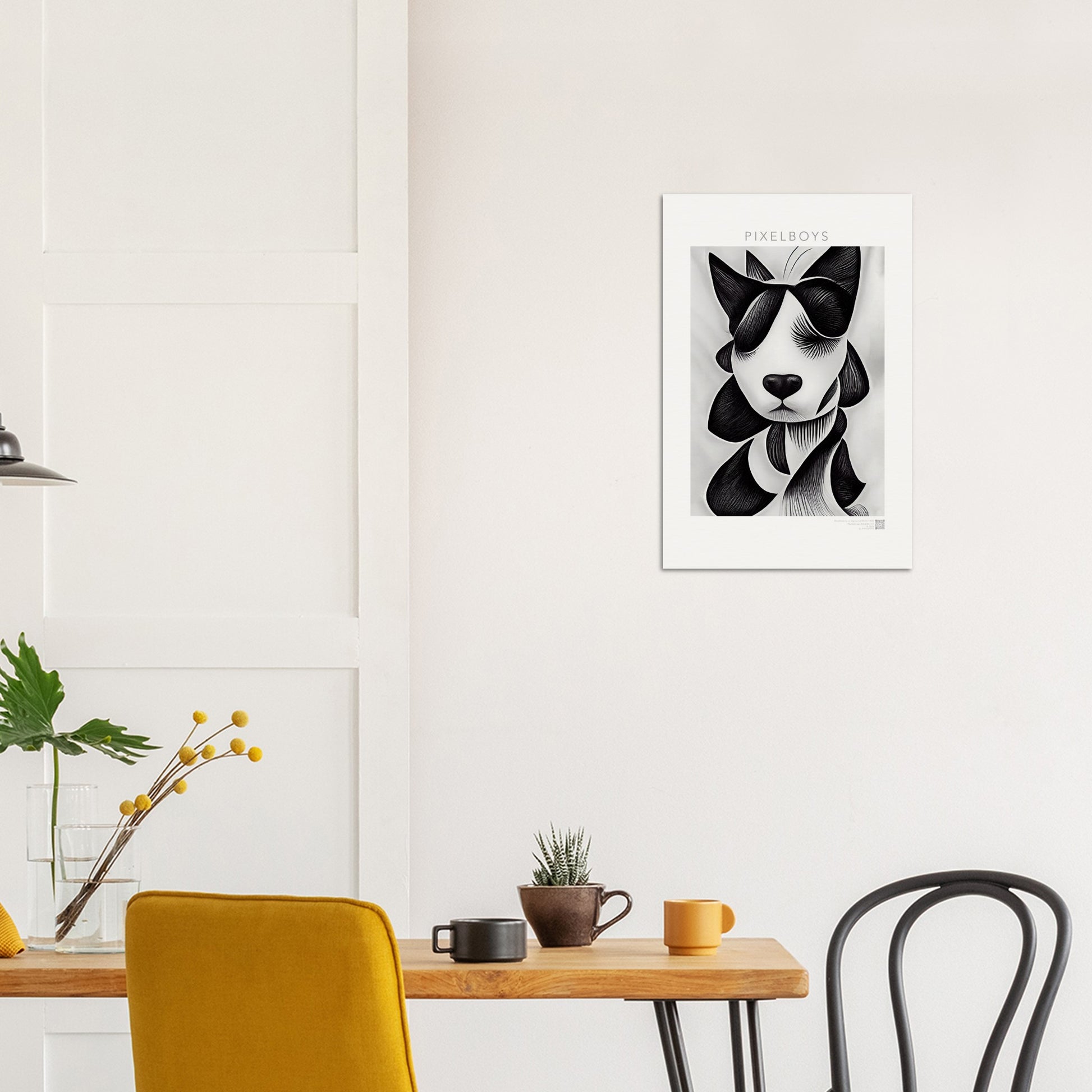 Poster in Museumsqualität - Doodlemania "a dog named Muffin"- No.4 - Wandbild - doodle mania art collection - wall art - Hunde - Doodle Kunst - dogs- doodle posters and art prints - Poster mit Rahmen - doodle artwork - Acrylbild - Kunstdruck - Wandbild - office Poster - Poster with frame -  Künstler: Pixelboys & The Unknown Artist Nb.517 - keith haring - Gastro Art - anti stress art - Art Brand - Kunstdruck -