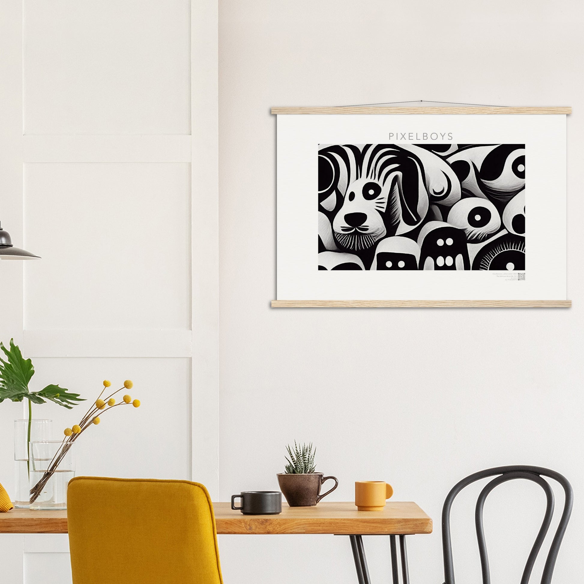 Poster mit Leisten (Holz) - in Museumsqualität - Doodlemania "urban safari" - Wandkunst - Holzleisten - Großstadtdschungel - personalized mug - Acryldruck - Wandbild - doodle mania art - wall art - Hunde - Doodle Kunst - dogs - doodle posters and art prints - Poster mit Rahmen - poster with wood ledges - doodle artwork - Acrylbild - Kunstdruck - office Poster - Poster with frame - Charlie S.- Künstler: Pixelboys & The Unknown Artist Nb.517 - keith haring - Gastro Art - anti stress art - Art Brand -