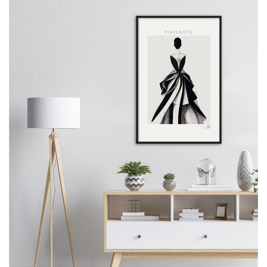 Poster Set mit Rahmen aus Holz in Museumsqualität -Haute Couture - Haute Couture - No. 2 - "Louise"- Künstler: "The Unknown Artist Nb. 517" - Pixelboys - Atelier - Paris - New York - Dubai - Milano -