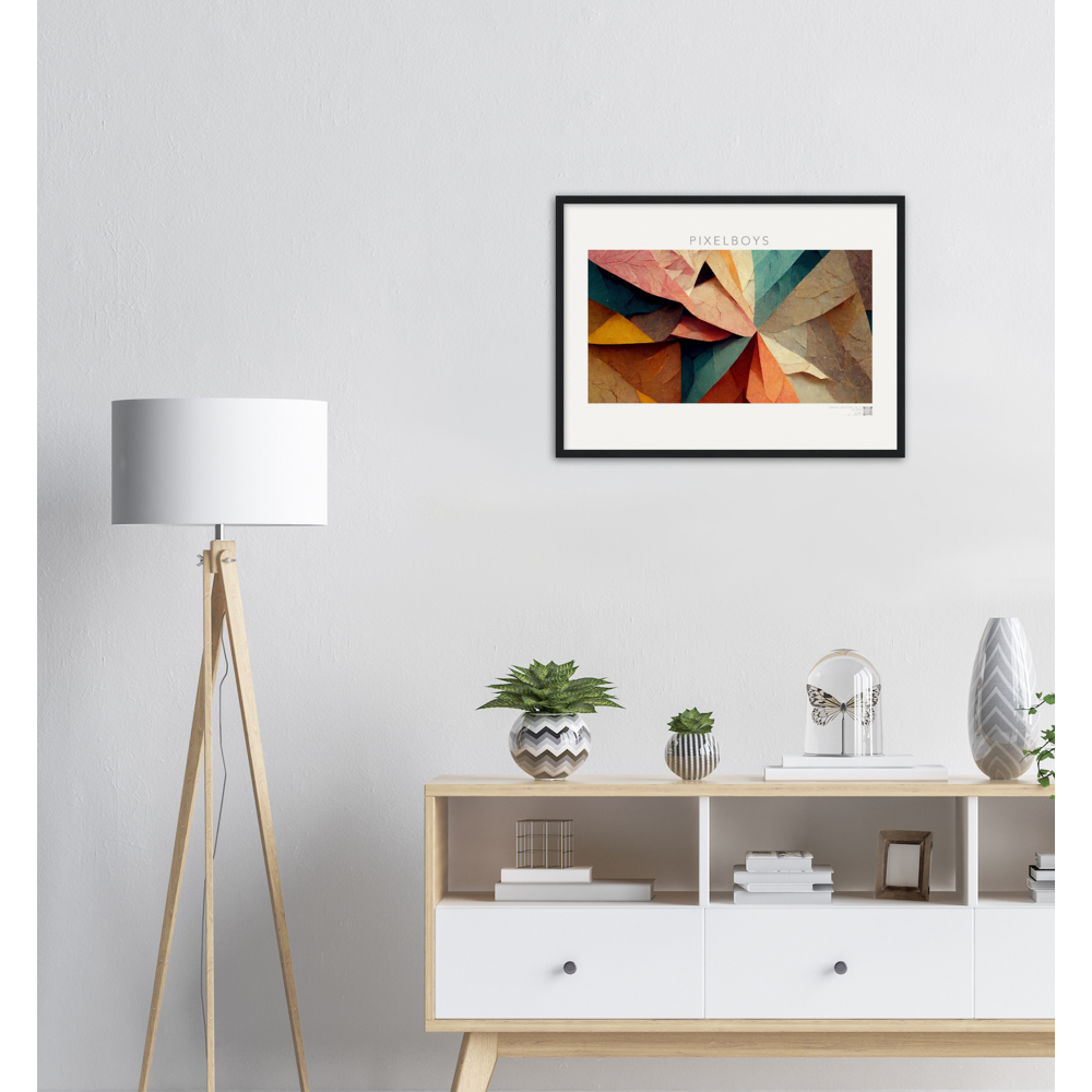 Poster Set mit Rahmen aus Holz - Paper Fall-No. 3: "Autumn Swirl" - "Herbstwirbel" - Künster: John Grayst - Pixelboys - Herbst Poster - Herbst Motive - Poster & Wandbilder - Online Shop - Kaufen Sie hier Ihr neues Poster Set -