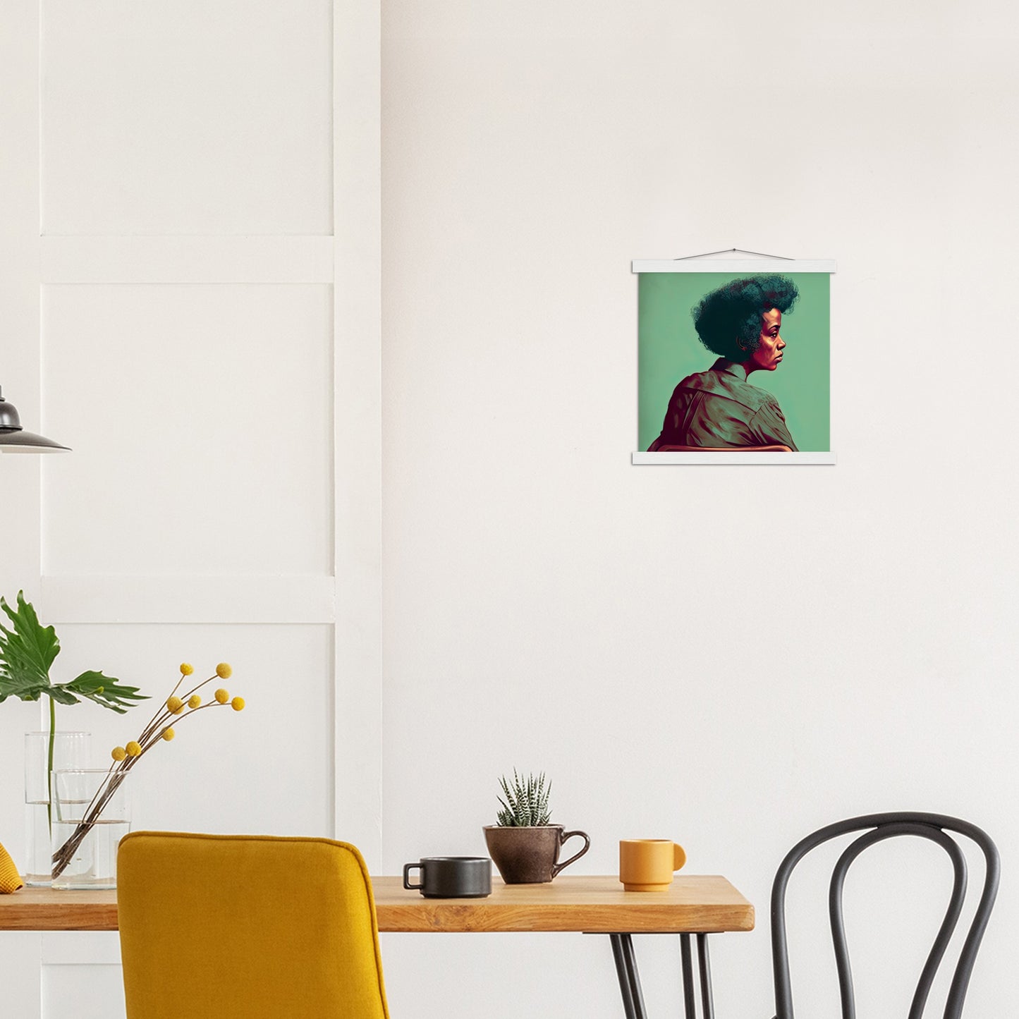 Poster mit Leisten (Holz) in Museumsqualität - Listening - The Mother - rasism - motherhood - Posterleisten - USA - Fineart - Posterrahmen  - Wandkunst - Holzrahmen - Poster with frame - people of color - artwork - art brand - printed cup personalized - Holzleisten - pixelboys - Kunstdrucke - wandbilder - wall art - Kunst auf Tassen  - Office Poster - Gastrotassen - Wanddekoration - Acrylkunst - Geschenkidee - Office Poster - Acryldruck - Abstrakte Kunst - Family Art -