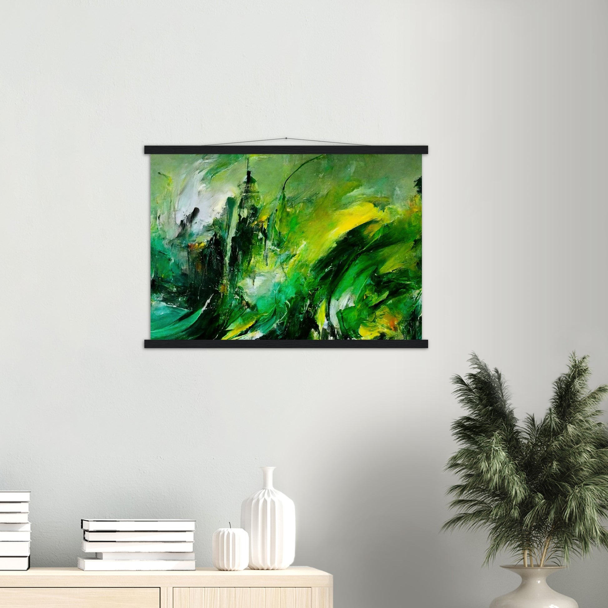 Poster mit Leisten (Holz) - „Revenge of Nature“ - The Capitol - Washington D.C. - Ölgemälde - Capitol - Abstract - USA - Planet - Fineart - Green Sea - Wandkunst - Holzrahmen - Poster with frame - Abstract Green - artwork - art brand - printed cup personalized - Holzleisten - pixelboys - Kunstdrucke - wandbilder - wall art - Kunst auf Tassen  - Office Poster - Gastrotassen - Wanddekoration - Fineart  - Colorfull - Dynamic - Acrylkunst - Geschenkidee - Office Poster - Acryldruck - Abstrakte Kunst -