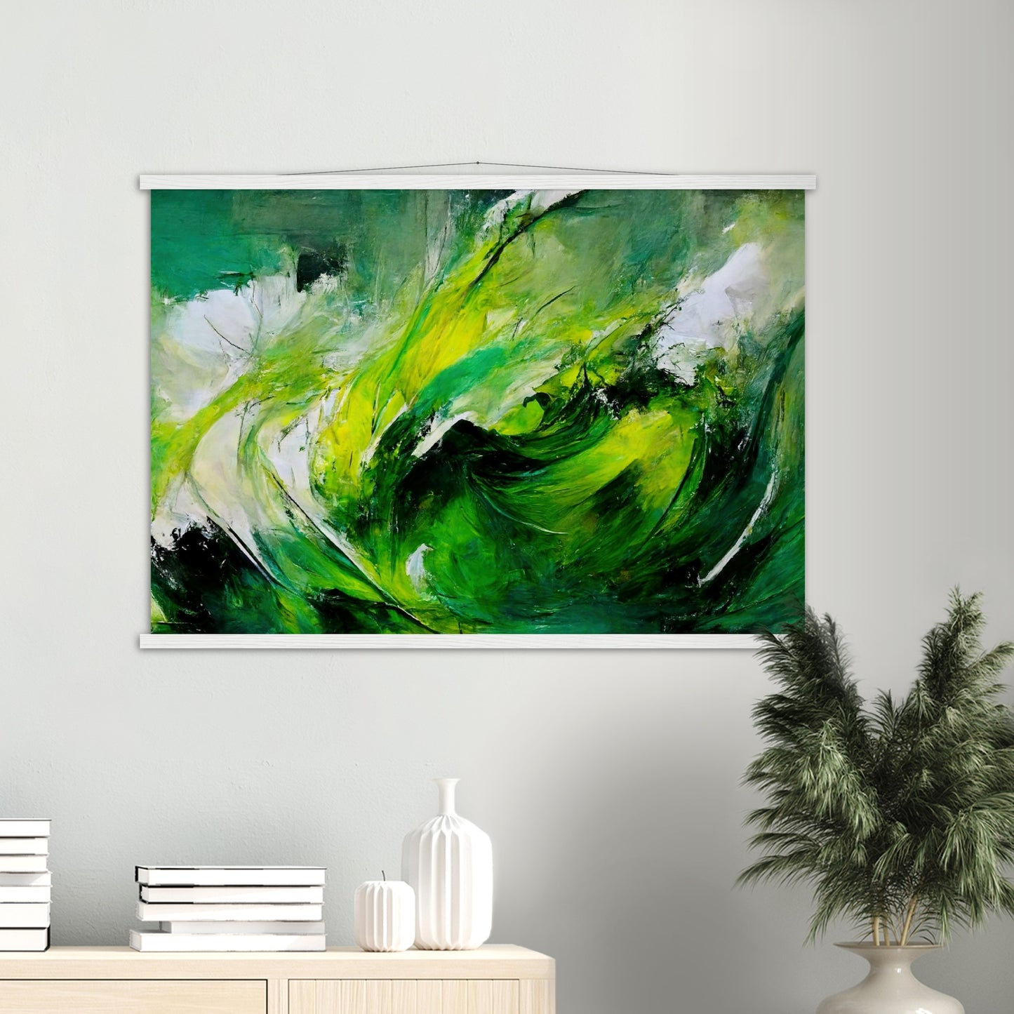 Poster mit Leisten (Holz) in Museumsqualität - Green Storm - Ölgemälde - Grüner Sturm - Abstract - Klima - Planet - Fineart - Green Sea - Wandkunst - Holzleisten - Poster with frame - Abstract Green Kollektion - artwork - art brand - printed cup personalized - pixelboys - Kunstdrucke - wandbilder - wall art - Kunst auf Tassen - Office Poster - Gastrotassen - Wanddekoration - Fineart  - Colorfull - Dynamic - Geschenkidee - Acrylkunst - Geschenkidee - Office Poster - Acryldruck - Abstrakte Kunst -