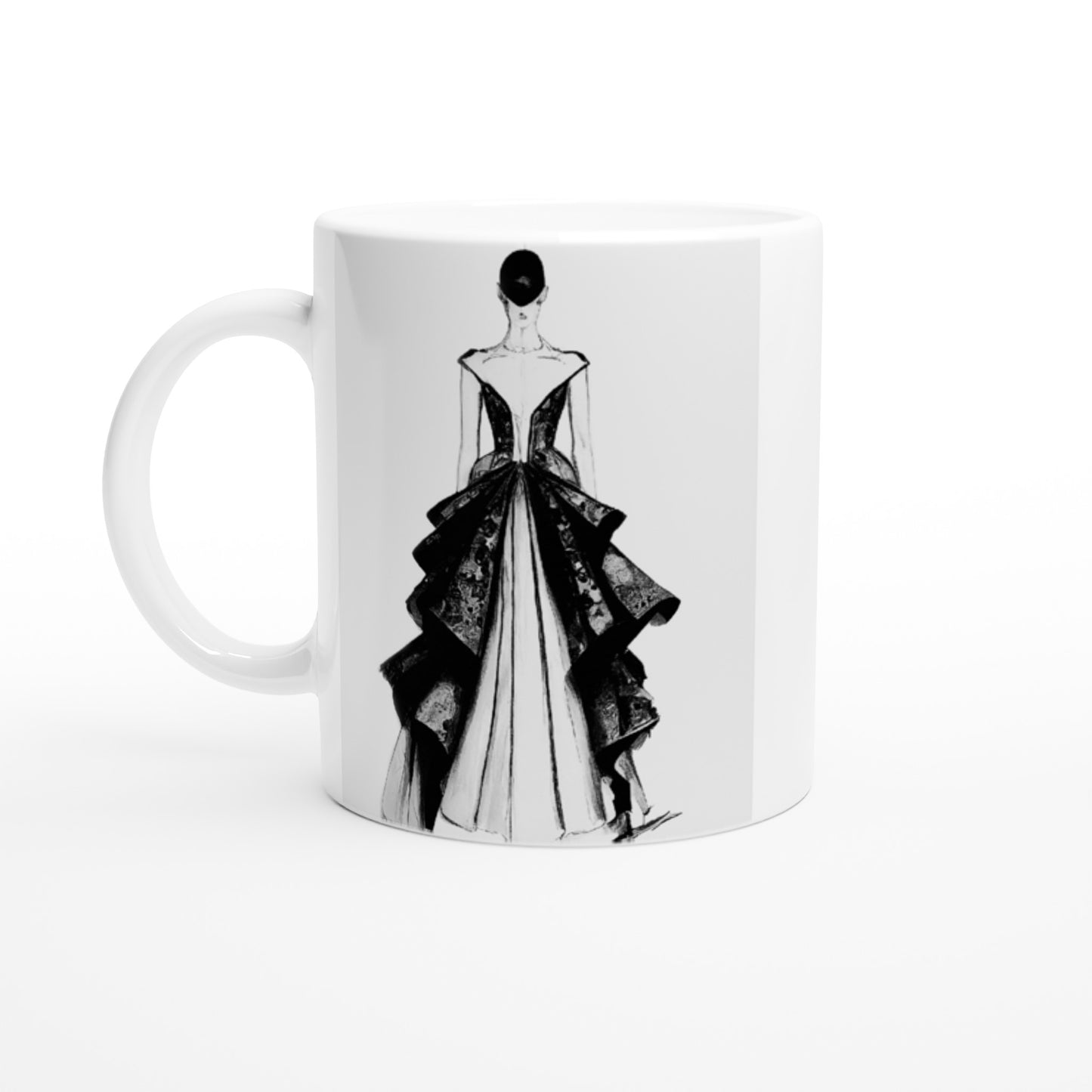 Personalisierte Tasse  - Haute Couture - No. 6 - "Lina" - Künstler: "The Unknown Artist Nb. 517" - Fine art - Bedruckte Tasse - Kunst auf Tassen - Kunstdruck - Office Poster - Wall Art - Wandkunst - Wandbild - Pixelboys - Fine Art - Frankreich - Paris