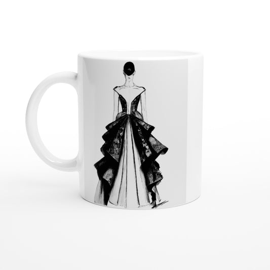 Personalisierte Tasse  - Haute Couture - No. 6 - "Lina" - Künstler: "The Unknown Artist Nb. 517" - Fine art - Bedruckte Tasse - Kunst auf Tassen - Kunstdruck - Office Poster - Wall Art - Wandkunst - Wandbild - Pixelboys - Fine Art - Frankreich - Paris