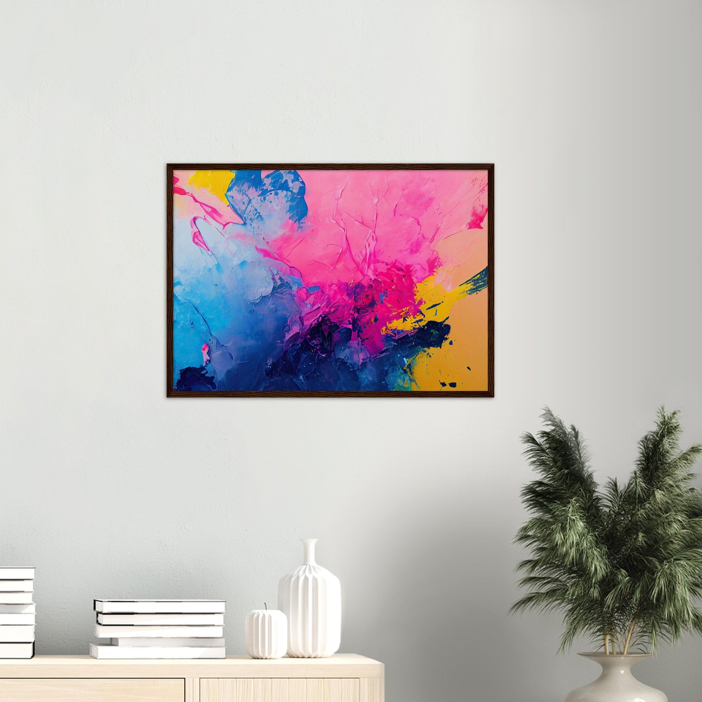 Poster mit Rahmen (Holz) in Museumsqualität - Color Splash - Art of Cubism - Fineart - bunt - Wandkunst - Colorfull - Poster with frame - Abstract Blue Kollektion - artwork - art brand - printed cup personalized - pixelboys - Kunstdrucke - wandbilder - wall art - Kunst auf Tassen - vintage art - Office Poster - Gastrotassen - Wanddekoration - Geschenkidee  - political peace - Baloon - Geschenkidee - Acrylkunst - Geschenkidee - Office Poster - Acryldruck - Abstrakte Kunst