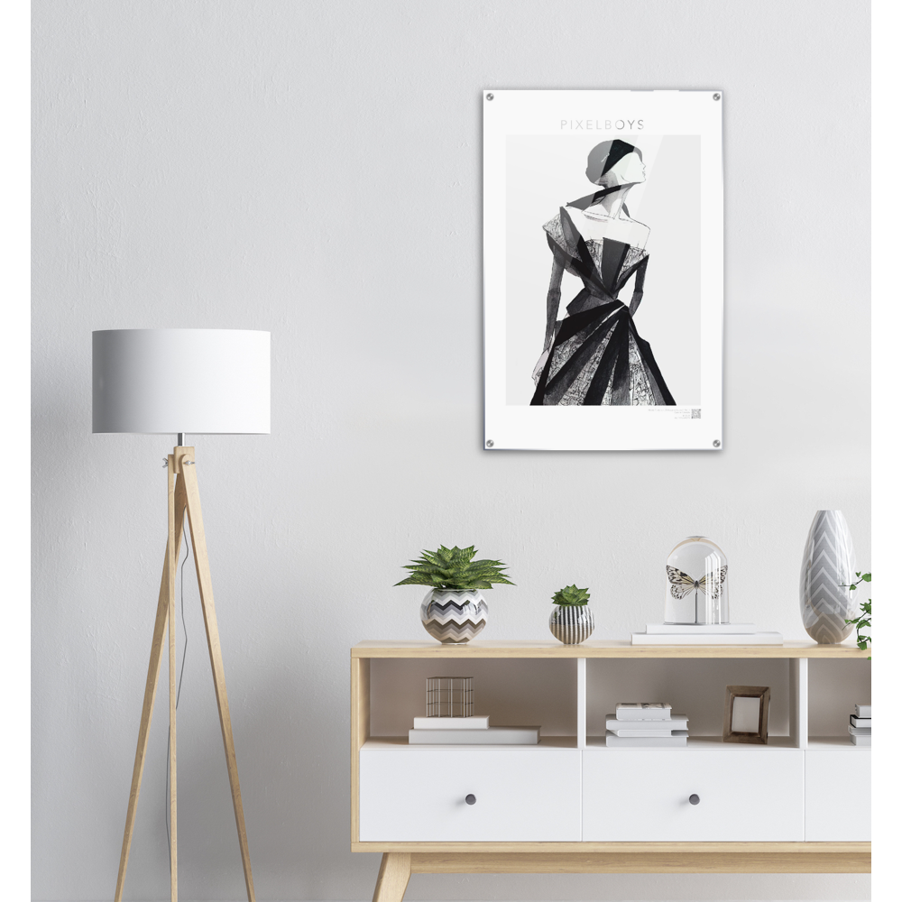 Acrylbild - Haute Couture - „Écharpe et bonnet“ No. 1 "Jade" - "Schal und Mütze" Künstler: "The Unknown Artist Nb. 517" Acrylbild in Museumsqualität - Pixelboys - Atelier - Paris - New York - Dubai -
