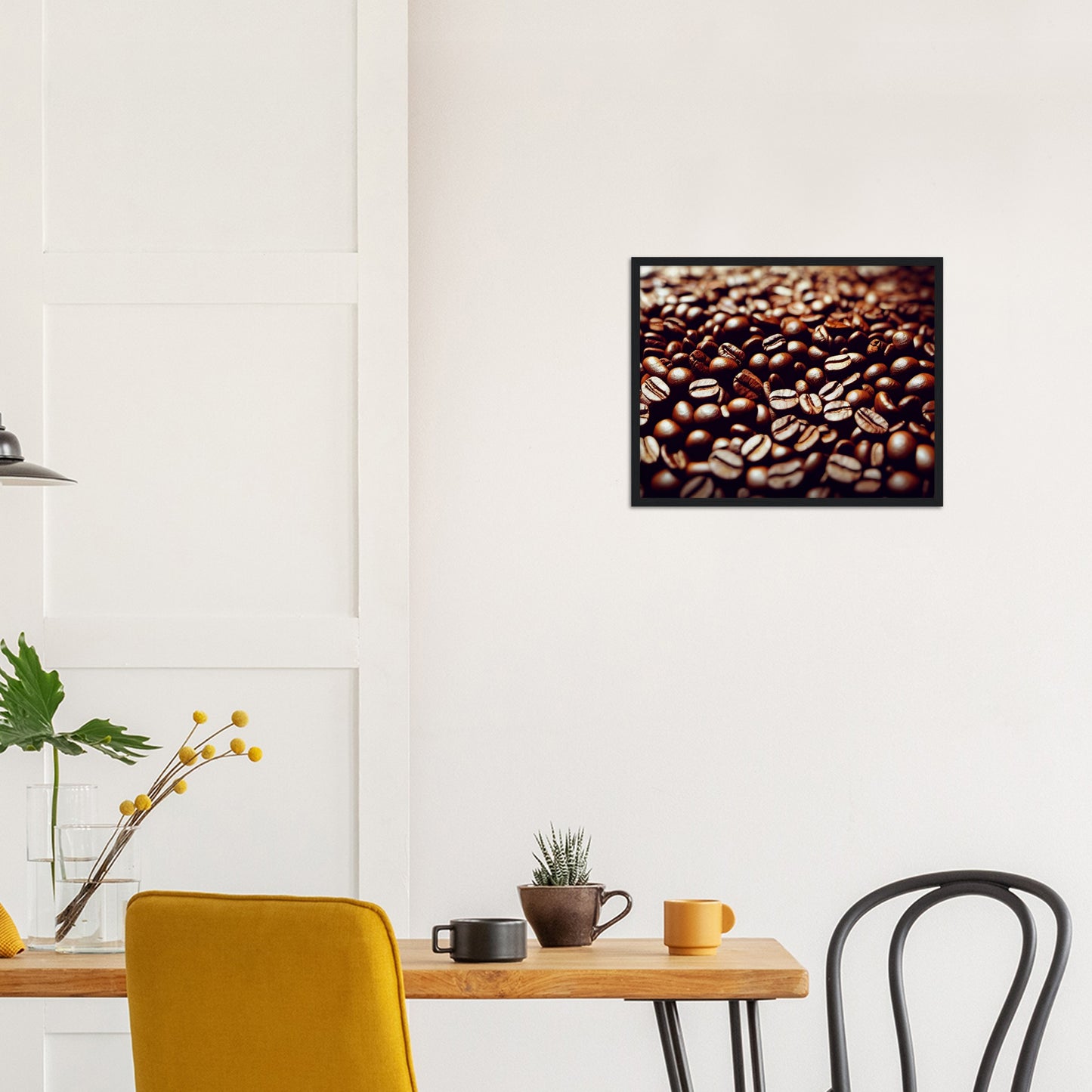 Poster mit Rahmen (Holz) in Museumsqualität - Coffee Beans - Personalisierbar - customized - Coffee Passion - Wandkunst - Kunstdruck - Acryldruck - Kunstwerk - Office Poster - Poster mit Rahmen - Kaffee Tasse - Poster mit Leisten - Bedruckte Tassen - Kunst Marke - Art Brand - Kunstdrucke - Papier: 250g/qm - Künstler: Pixelboys - Office Poster - Poster with frame - Geschenkidee - Kaffee Liebe - Coffee passion, Kaffeehaus - Coffee to go - Atelier Wien - Atelier Austria - Atelier USA -