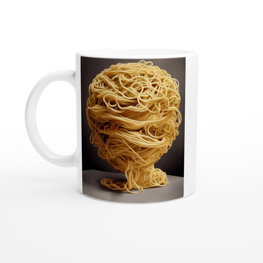  Personalisierte Tasse- Pastarized "The Beginning" - No.1 - Italy - Bedruckte Tasse - Fine Art - Kunst auf Tassen - Personalized gifts -  Art Brand - Pixelboys - Kunstdruck - Künstler: John Grayst & Pixelboys -  Pasta Liebe - Nudeln - Face - Art with Noodles - Fineart Cup - Geschenkidee - Pasta Art - Tee Tasse - Poster with wood frame -