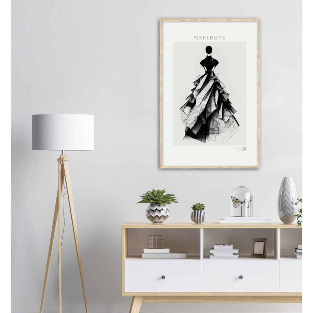 Haute Couture - Poster Set mit Rahmen aus Holz - Haute Couture - No. 5 - "Ambre" - Künstler: "The Unknown Artist Nb. 517" Wandbilder - Kunstdrucke - Pixelboys - Atelier - Milano - Berlin - Munich - Madrid - New York - Dubai - Paris - Tokio - 