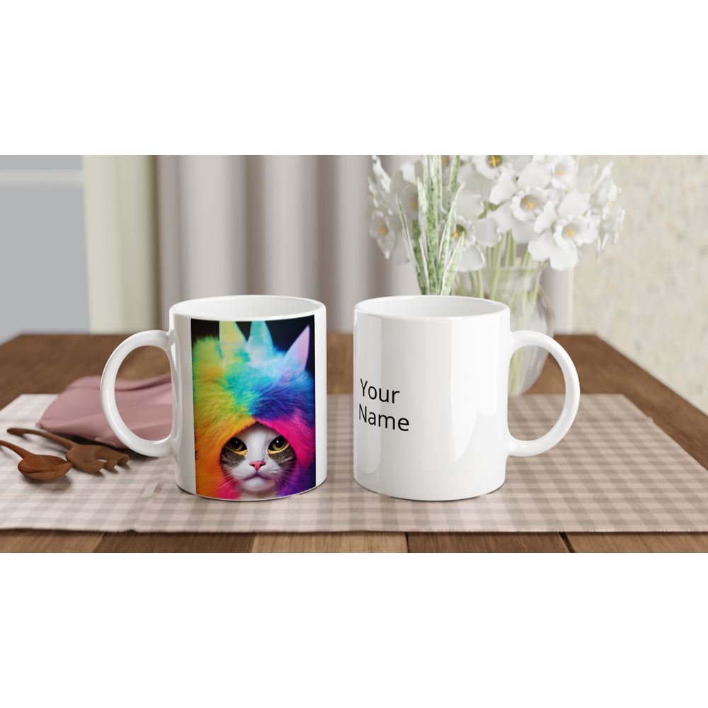 Personalisierte Tasse -フード付きの猫さん、こんにちは！"Lilly"