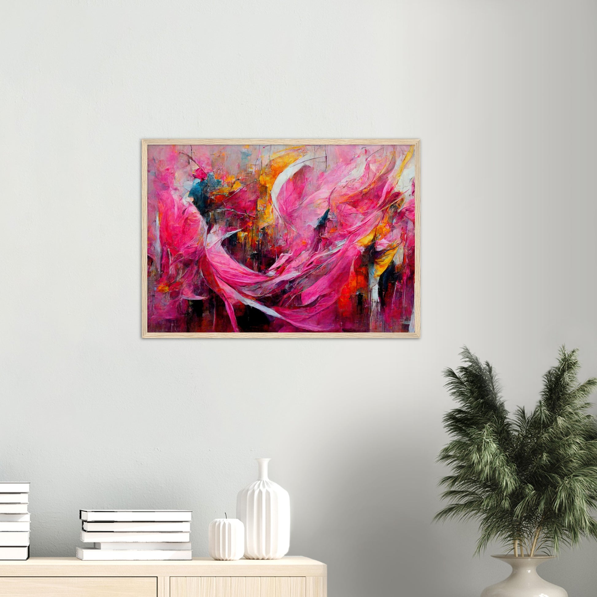 Poster mit Rahmen (Holz) - Carnival in Venice - Italy - ölgemälde - Italy Abstract Art - Posterleisten - Fineart - Posterrahmen  - Wandkunst - Holzrahmen - Poster with frame - Abstract Pink - artwork - art brand - printed cup personalized - Holzleisten - pixelboys - Kunstdrucke - wandbilder - wall art - Kunst auf Tassen  - Office Poster - Gastrotassen - Wanddekoration - Acrylkunst - Geschenkidee - Office Poster - Acryldruck - Abstrakte Kunst - Pink Art -