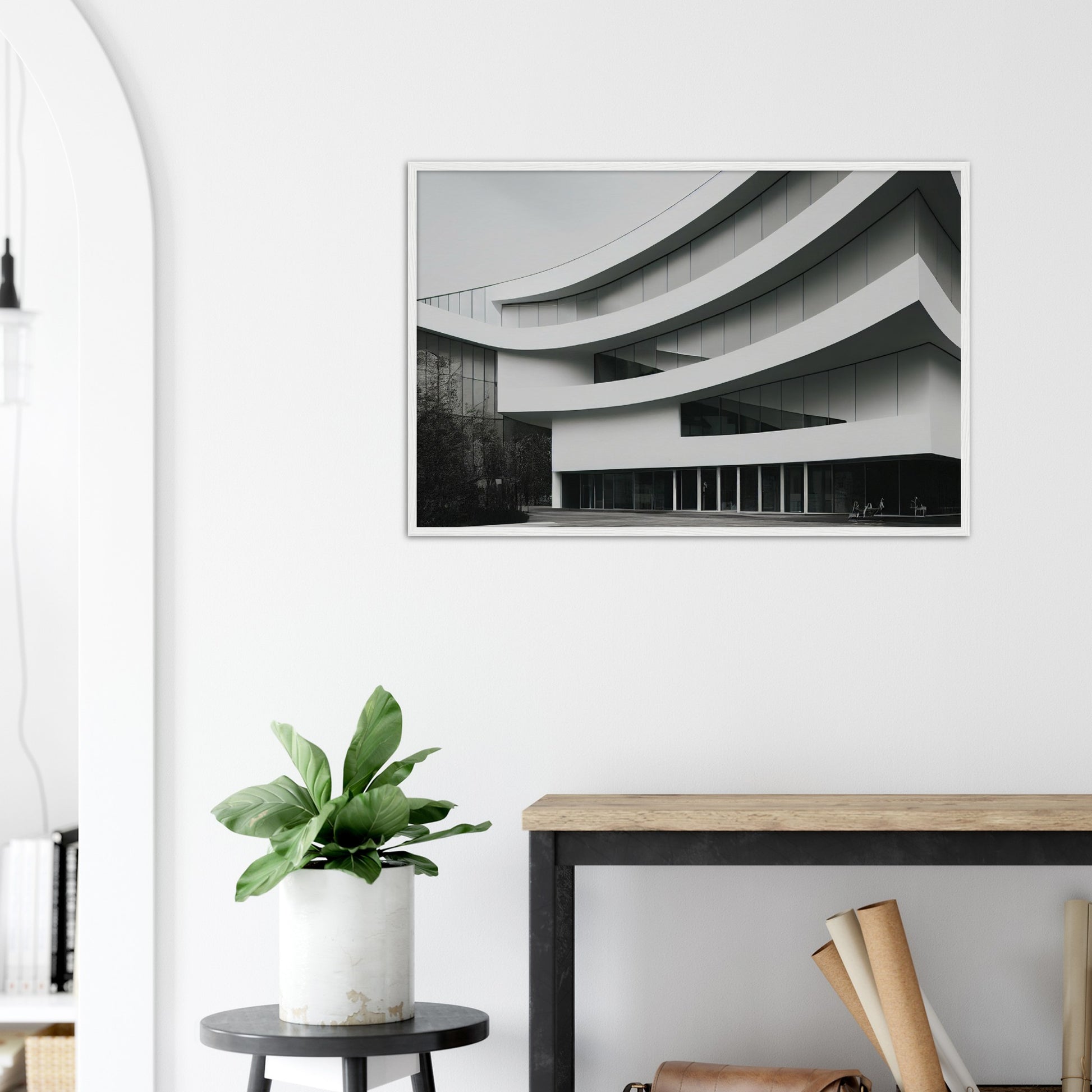 Poster mit Rahmen (Holz) - Modern Architecture - Tokyo - Art Design - Fineart - Wandkunst - Poster with frame - vintage architecture - future architecture Japan - home castle - artwork - art brand - printed cup personalized - pixelboys - japan - Kunstdrucke - wandbilder - wall art - Kunst auf Tassen - Office Poster - Gastrotassen - Wanddekoration - Geschenkidee - Skyline - Tokio - city Architecture - urbanism - Geschenkidee