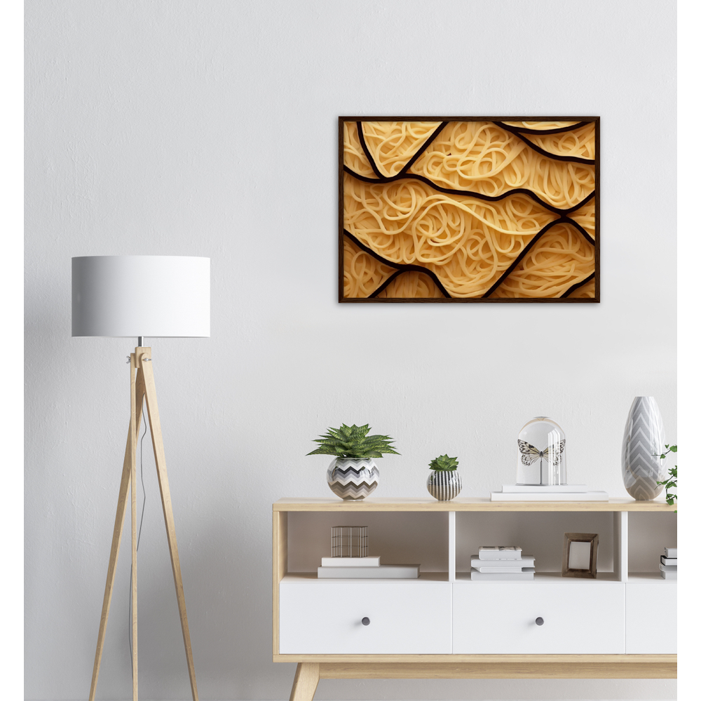 Poster mit Rahmen (Holz) - Spaghetti in shape - Pasta Love - Italien - China - Restaurant - Nudeln - Pasta - Teigwaren  - Wandkunst - Kunstdruck - Acryldruck - Kunstwerk - Office Poster - Poster mit Rahmen - Kaffee Tasse - Poster mit Leisten - Bedruckte Tassen - Kunst Marke - Art Brand - Kunstdrucke - Papier: 250g/qm - Künstler: Pixelboys - Poster with frame - Geschenkidee - Atelier Rome - Atelier Bologna - Atelier Milano -