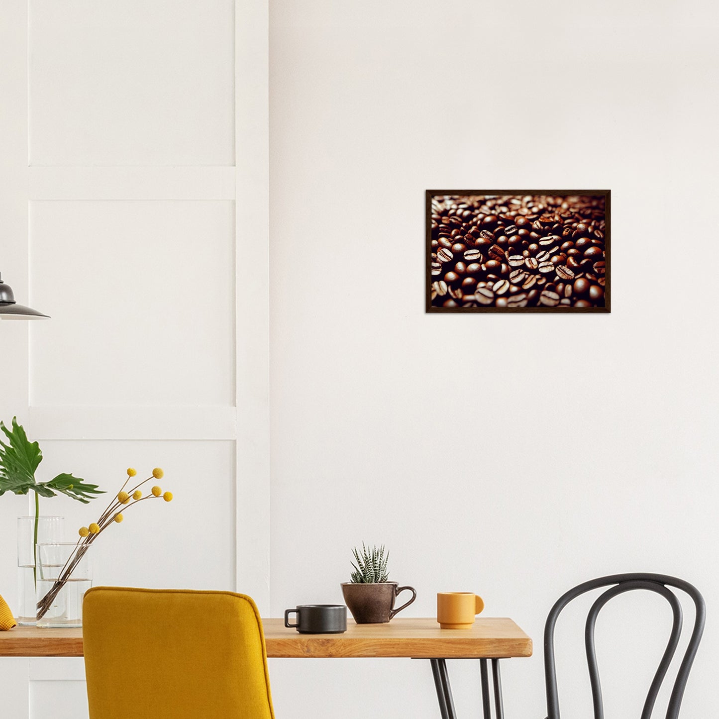 Poster mit Rahmen (Holz) in Museumsqualität - Coffee Beans - Personalisierbar - customized - Coffee Passion - Wandkunst - Kunstdruck - Acryldruck - Kunstwerk - Office Poster - Poster mit Rahmen - Kaffee Tasse - Poster mit Leisten - Bedruckte Tassen - Kunst Marke - Art Brand - Kunstdrucke - Papier: 250g/qm - Künstler: Pixelboys - Office Poster - Poster with frame - Geschenkidee - Kaffee Liebe - Coffee passion, Kaffeehaus - Coffee to go - Atelier Wien - Atelier Austria - Atelier USA -