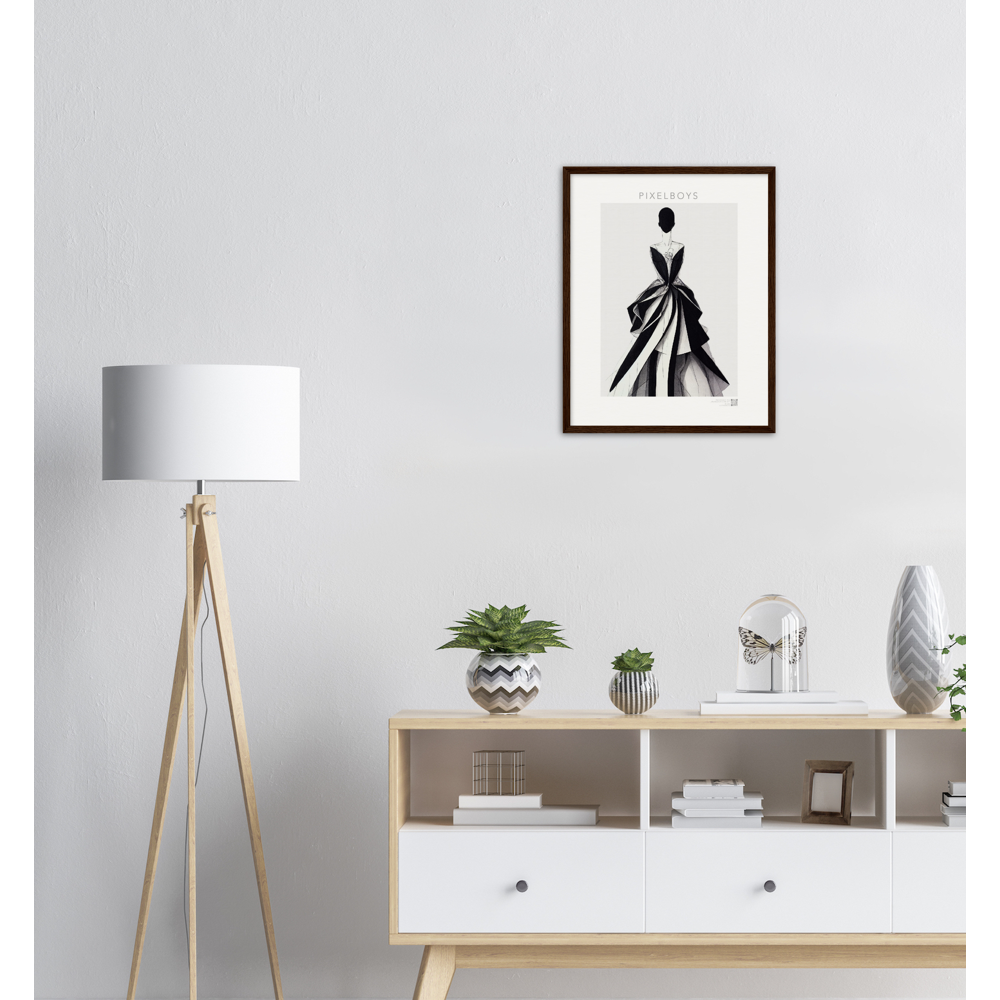 Poster Set mit Rahmen aus Holz in Museumsqualität -Haute Couture - Haute Couture - No. 2 - "Louise"- Künstler: "The Unknown Artist Nb. 517" - Pixelboys - Atelier - Paris - New York - Dubai - Milano -