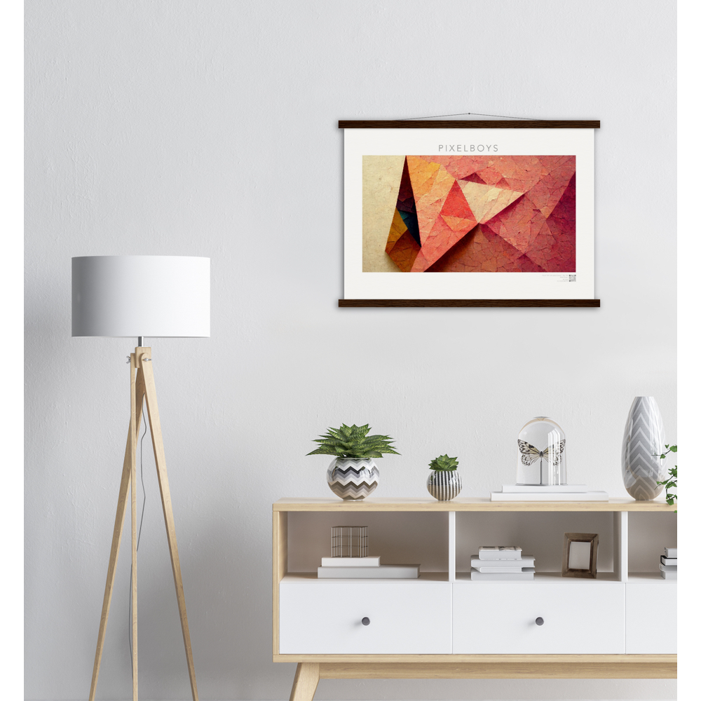 Poster Set mit Leisten aus Holz - Paper Fall-No. 2: "Autumn Corner" - "Herbst Ecke" - Künstler: John Grayst - Pixelboys - Poster mit Herbstmotiven & Holzleisten