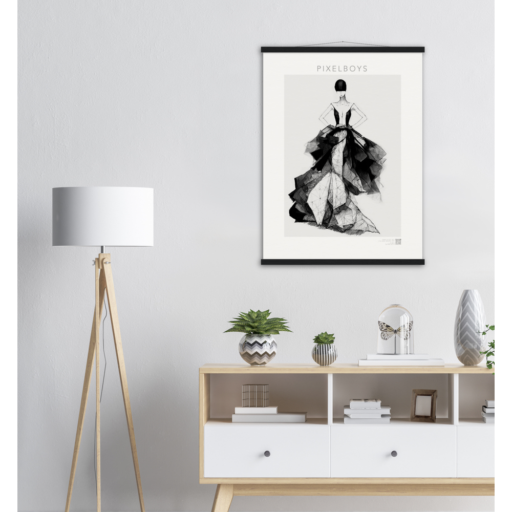 Haute Couture - Poster Set mit Leisten aus Holz - Haute Couture - No. 7 - "Rose" - Künstler: "The Unknown Artist Nb. 517" Wandbilder - Pixelboys - Atelier - Milano - Berlin - Munich - Madrid - New York - Dubai - Paris - Tokio - Rom - Lisbon - Ottawa - Melbourne -