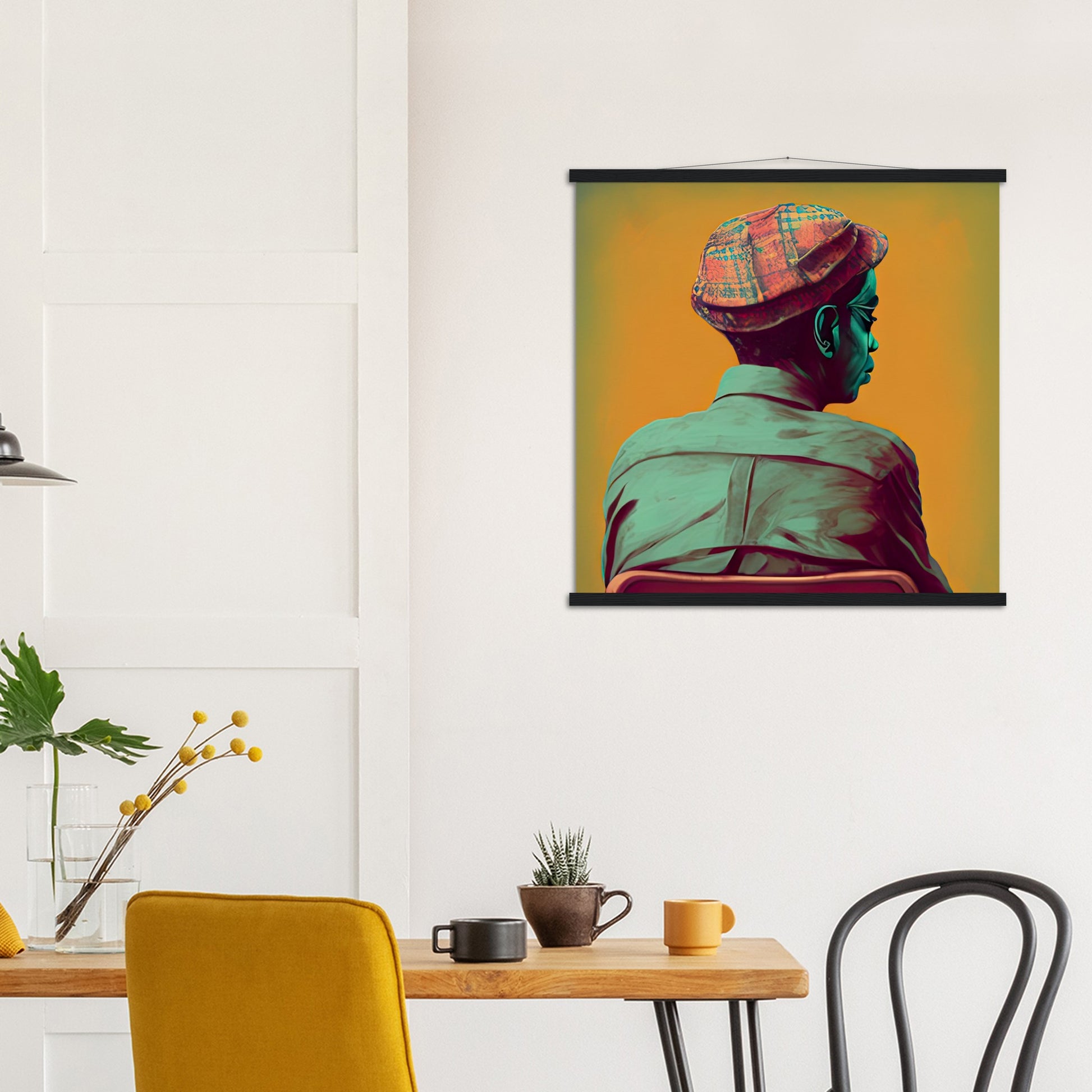 Poster mit Leisten (Holz) - in Museumsqualität - Listening - The Father - Conrad - rasism - motherhood - Posterleisten - USA - Fineart - Posterrahmen  - Wandkunst - Holzrahmen - Poster with frame - people of color - artwork - art brand - printed cup personalized - Holzleisten - pixelboys - Kunstdrucke - wandbilder - wall art - Kunst auf Tassen  - Office Poster - Gastrotassen - Wanddekoration - Acrylkunst - Geschenkidee - Office Poster - Acryldruck - Abstrakte Kunst - Family Art -