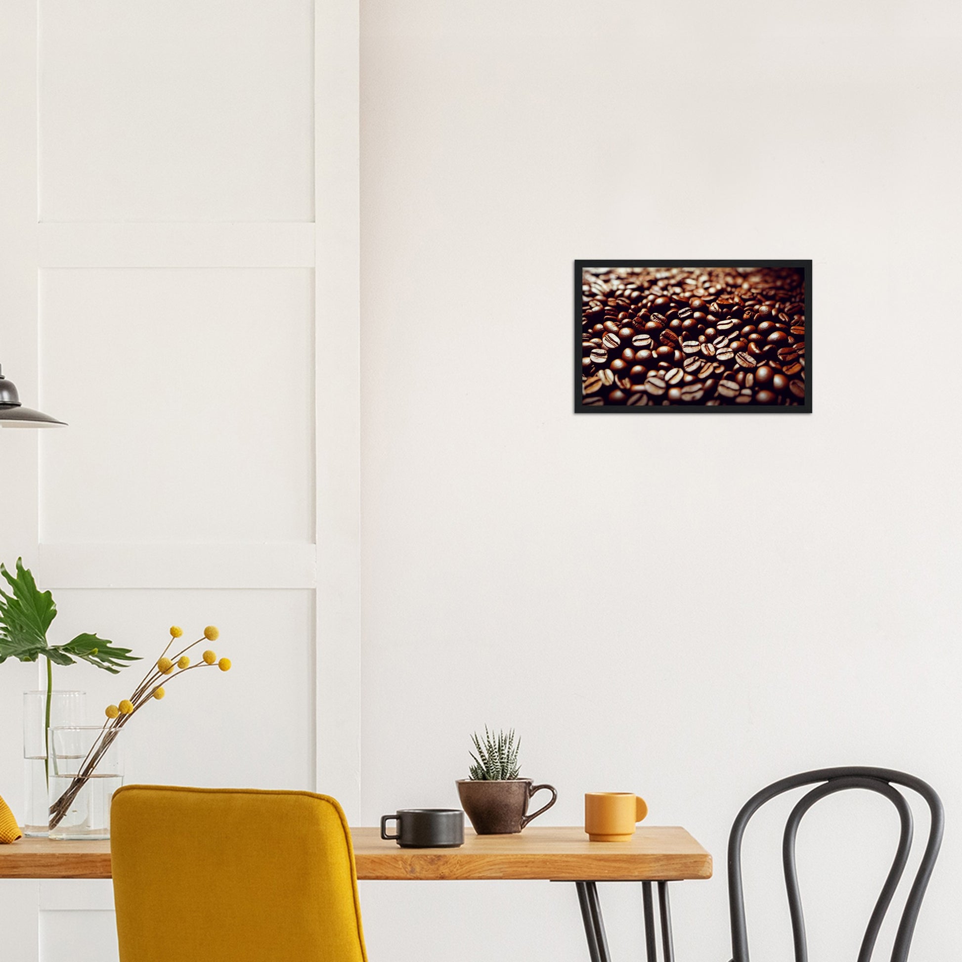 Poster mit Rahmen (Holz) in Museumsqualität - Coffee Beans - Personalisierbar - customized - Coffee Passion - Wandkunst - Kunstdruck - Acryldruck - Kunstwerk - Office Poster - Poster mit Rahmen - Kaffee Tasse - Poster mit Leisten - Bedruckte Tassen - Kunst Marke - Art Brand - Kunstdrucke - Papier: 250g/qm - Künstler: Pixelboys - Office Poster - Poster with frame - Geschenkidee - Kaffee Liebe - Coffee passion, Kaffeehaus - Coffee to go - Atelier Wien - Atelier Austria - Atelier USA -