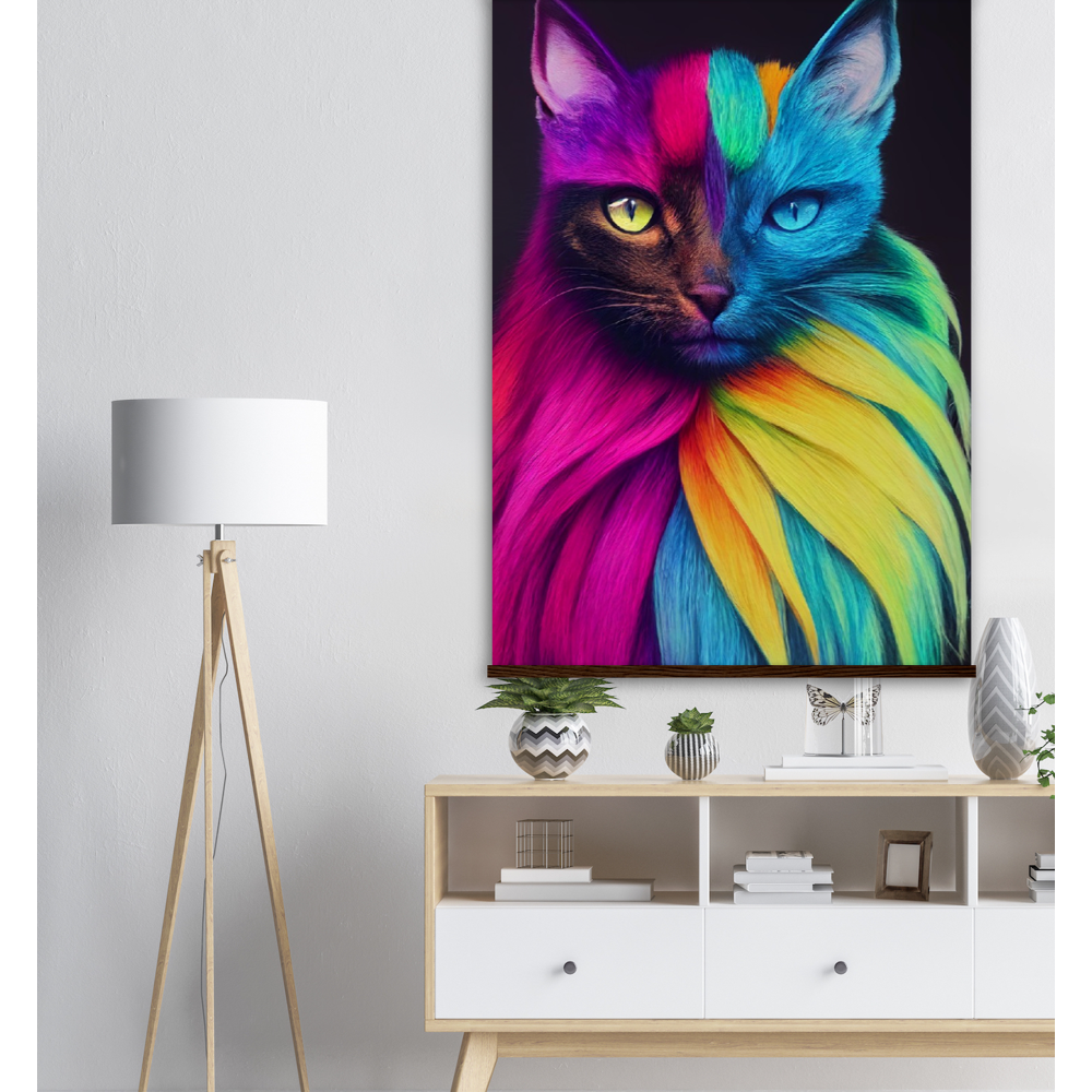 Poster mit Leisten - Mit edler Regenbogenkatze "Bella"