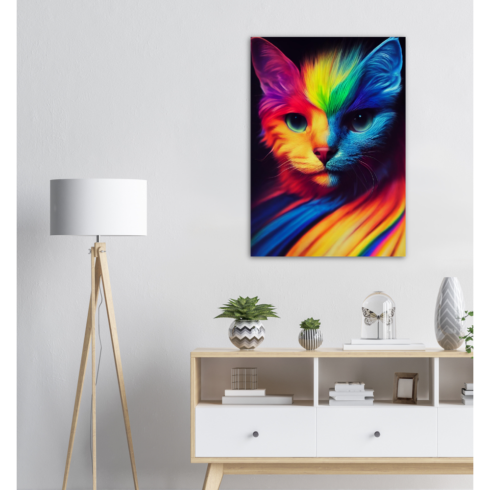 Poster - Farbenfrohe Regenbogen Katze "Kitty" - XXL Poster - Online Store für Wandbilder & Poster