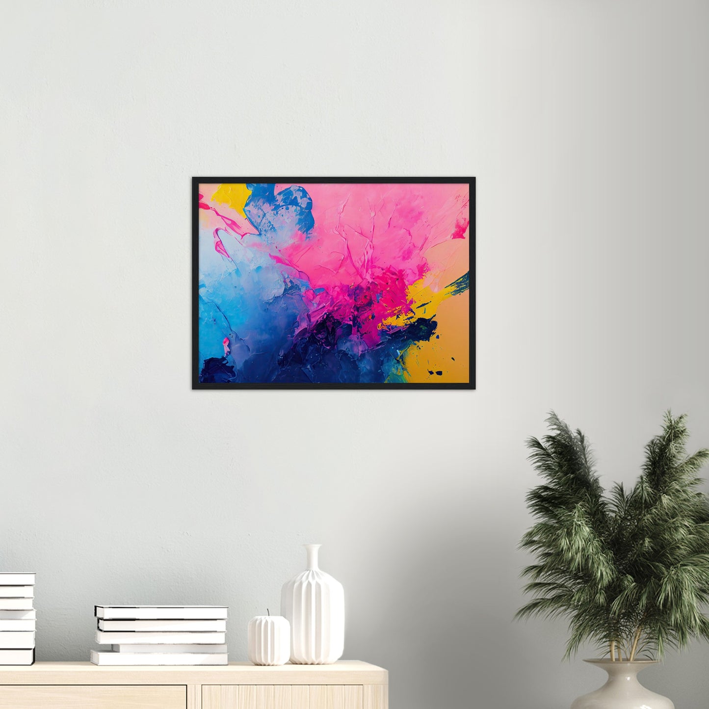 Poster mit Rahmen (Holz) in Museumsqualität - Color Splash - Art of Cubism - Fineart - bunt - Wandkunst - Colorfull - Poster with frame - Abstract Blue Kollektion - artwork - art brand - printed cup personalized - pixelboys - Kunstdrucke - wandbilder - wall art - Kunst auf Tassen - vintage art - Office Poster - Gastrotassen - Wanddekoration - Geschenkidee  - political peace - Baloon - Geschenkidee - Acrylkunst - Geschenkidee - Office Poster - Acryldruck - Abstrakte Kunst