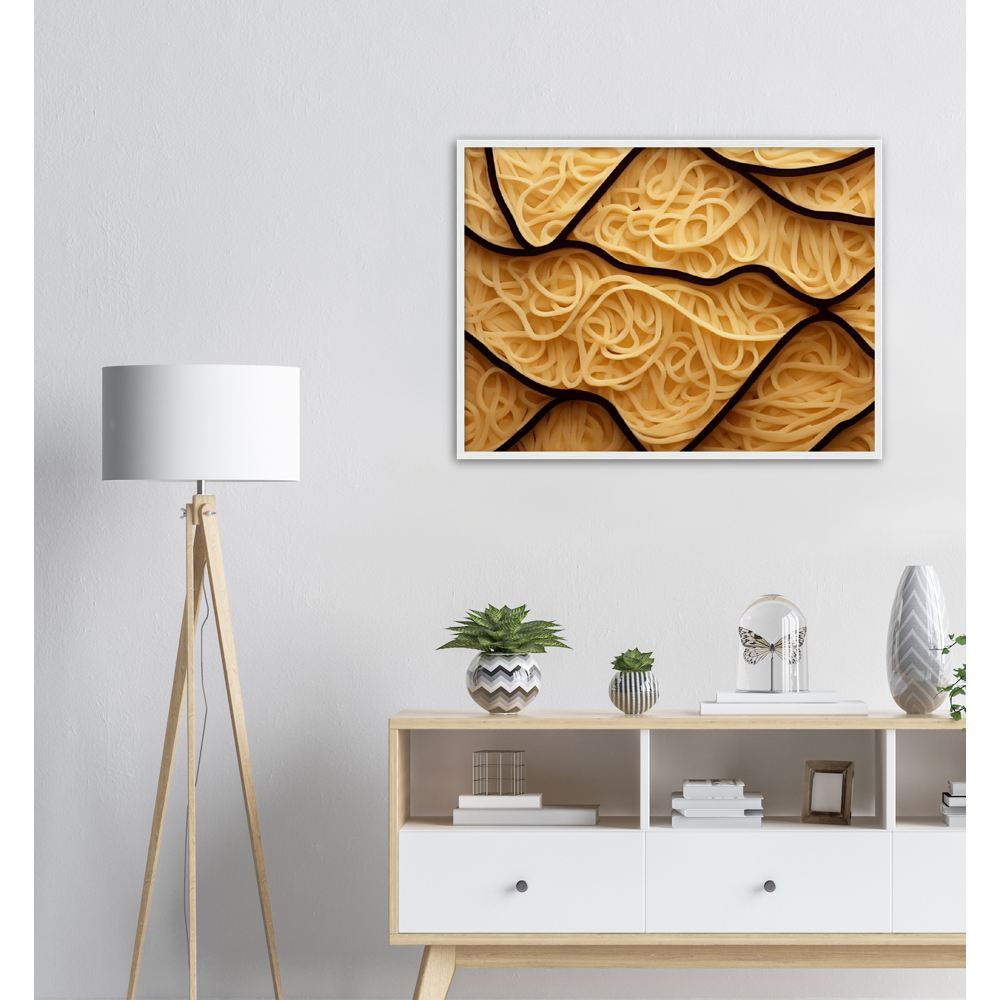 Poster mit Rahmen (Holz) - Spaghetti in shape - Pasta Love - Italien - China - Restaurant - Nudeln - Pasta - Teigwaren  - Wandkunst - Kunstdruck - Acryldruck - Kunstwerk - Office Poster - Poster mit Rahmen - Kaffee Tasse - Poster mit Leisten - Bedruckte Tassen - Kunst Marke - Art Brand - Kunstdrucke - Papier: 250g/qm - Künstler: Pixelboys - Poster with frame - Geschenkidee - Atelier Rome - Atelier Bologna - Atelier Milano -