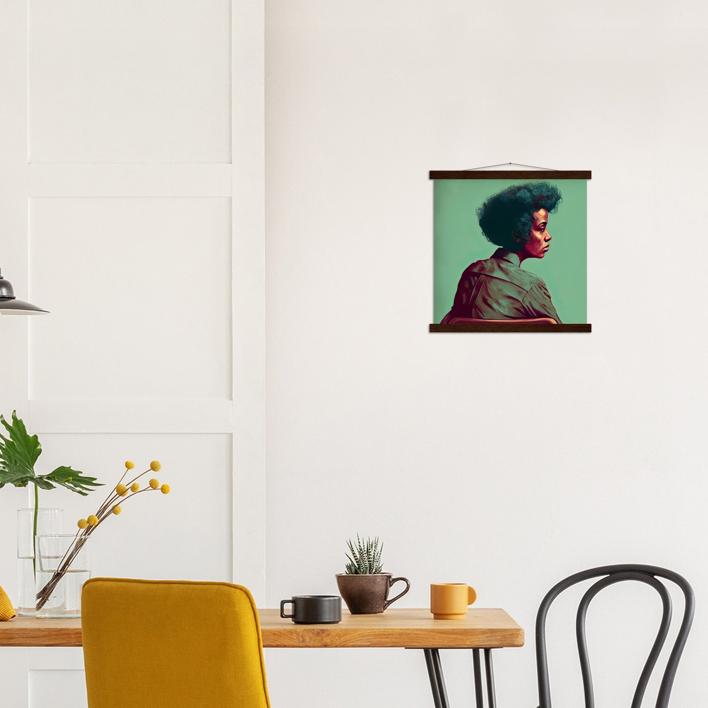 Poster mit Leisten (Holz) in Museumsqualität - Listening - The Mother - rasism - motherhood - Posterleisten - USA - Fineart - Posterrahmen  - Wandkunst - Holzrahmen - Poster with frame - people of color - artwork - art brand - printed cup personalized - Holzleisten - pixelboys - Kunstdrucke - wandbilder - wall art - Kunst auf Tassen  - Office Poster - Gastrotassen - Wanddekoration - Acrylkunst - Geschenkidee - Office Poster - Acryldruck - Abstrakte Kunst - Family Art -