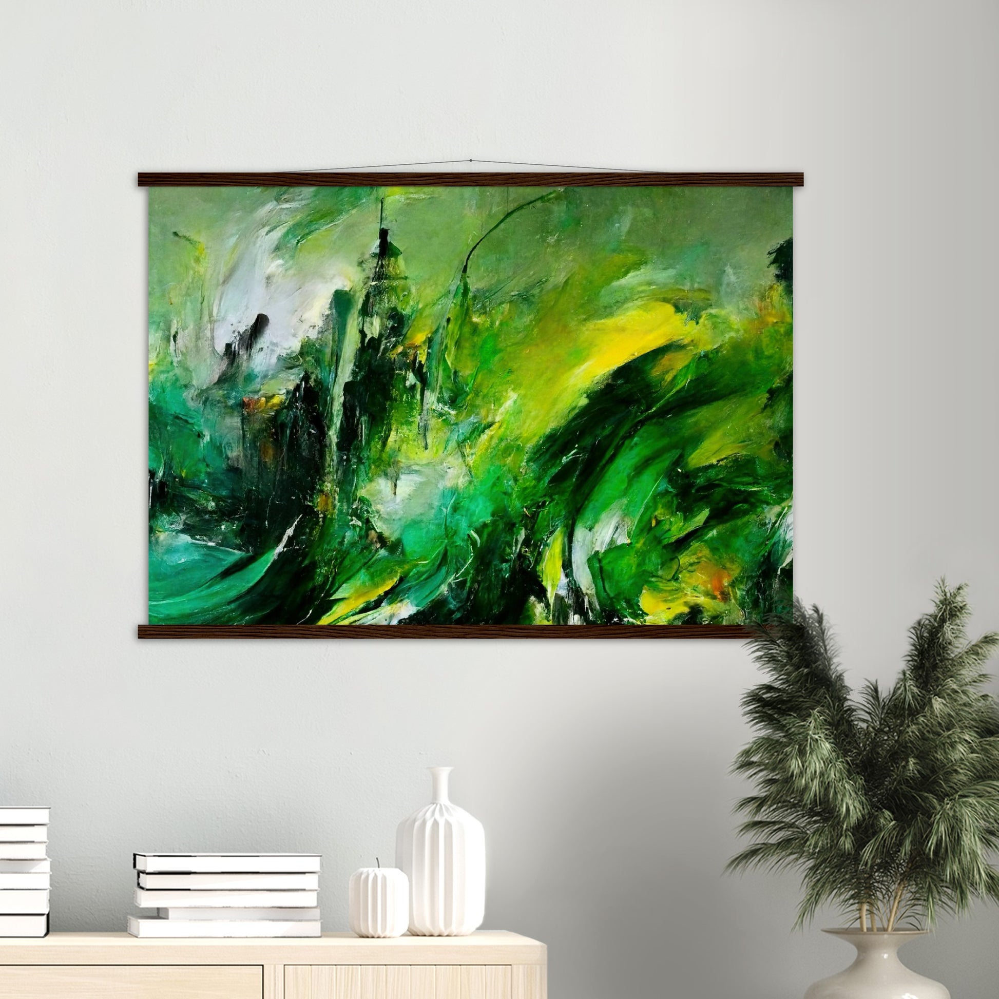 Poster mit Leisten (Holz) - „Revenge of Nature“ - The Capitol - Washington D.C. - Ölgemälde - Capitol - Abstract - USA - Planet - Fineart - Green Sea - Wandkunst - Holzrahmen - Poster with frame - Abstract Green - artwork - art brand - printed cup personalized - Holzleisten - pixelboys - Kunstdrucke - wandbilder - wall art - Kunst auf Tassen  - Office Poster - Gastrotassen - Wanddekoration - Fineart  - Colorfull - Dynamic - Acrylkunst - Geschenkidee - Office Poster - Acryldruck - Abstrakte Kunst -