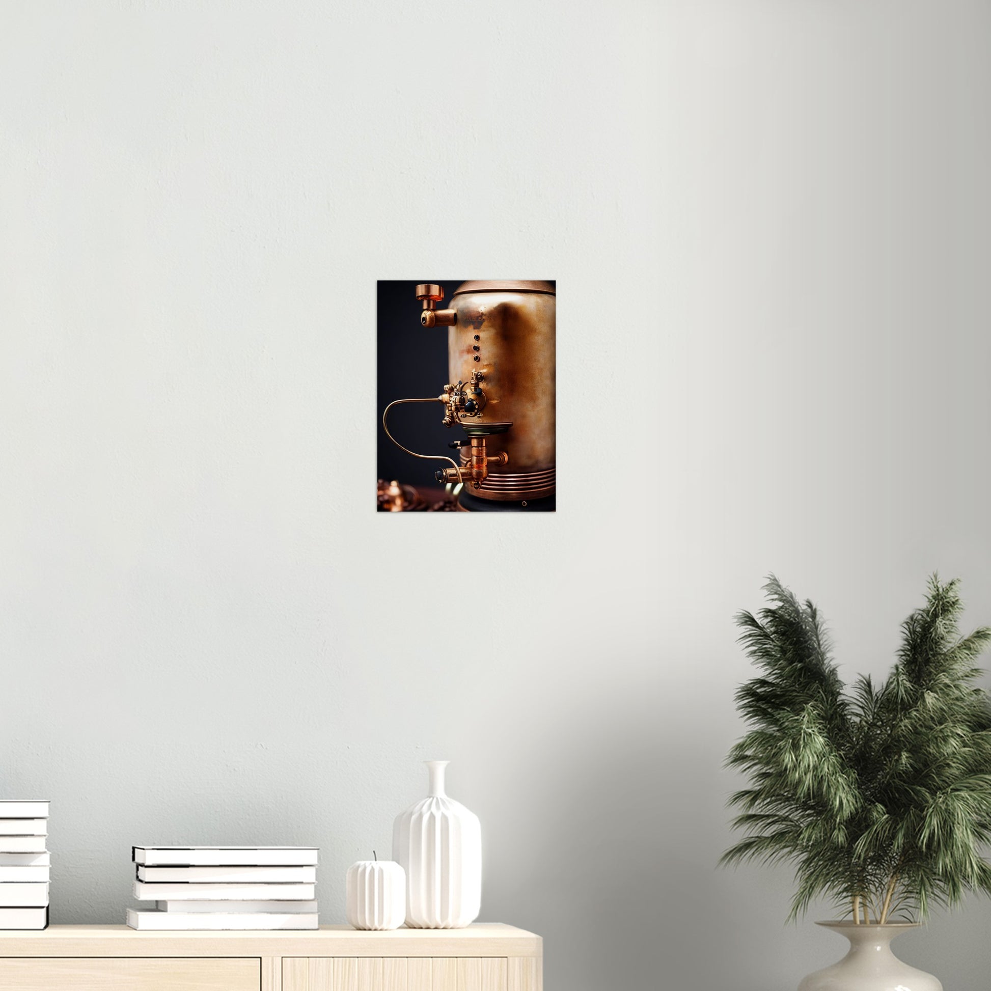 Poster in Museumsqualität - Steampunk - Coffee Maker - No.5 - Collection Cup - Pixelboys - Wandbild - Kunstwerk - Hotelkunst - Kunst auf Postern - Fine Art - Steampunk - Future - Maschine - Poster with frame - Office Poster - Art Brand - Pixelboys - Coffee House - Restaurant Poster - Wall Art - Kunstdruck - Geschenkidee - Kunst auf Acrylglas - Future Coffee Cup - Personalisierbare Tasse - Gastro Tasse - exklusiv - Acryldruck - Gastronomie Poster - Hotelposter - Steam Punk Kitchen -   