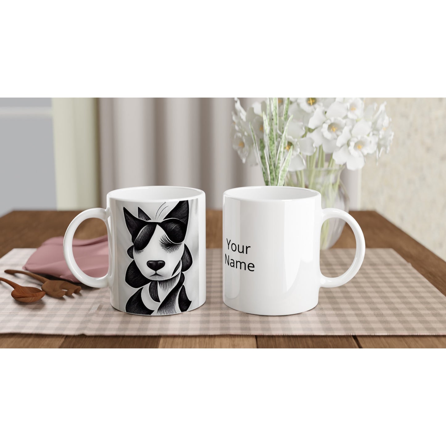 Personalisierbare Tasse - Doodle Mania "a dog named Muffin"- No.4 - personalized mug - Acryldruck - Wandbild - doodle mania art collection - wall art - Hunde - Doodle Kunst - dogs- doodle posters and art prints - Poster mit Rahmen - doodle artwork - Acrylbild - Kunstdruck - Wandbild - office Poster - Poster with frame -  Künstler: Pixelboys & The Unknown Artist Nb.517 - keith haring - Gastro Art - anti stress art - Art Brand - Kunstdruck -