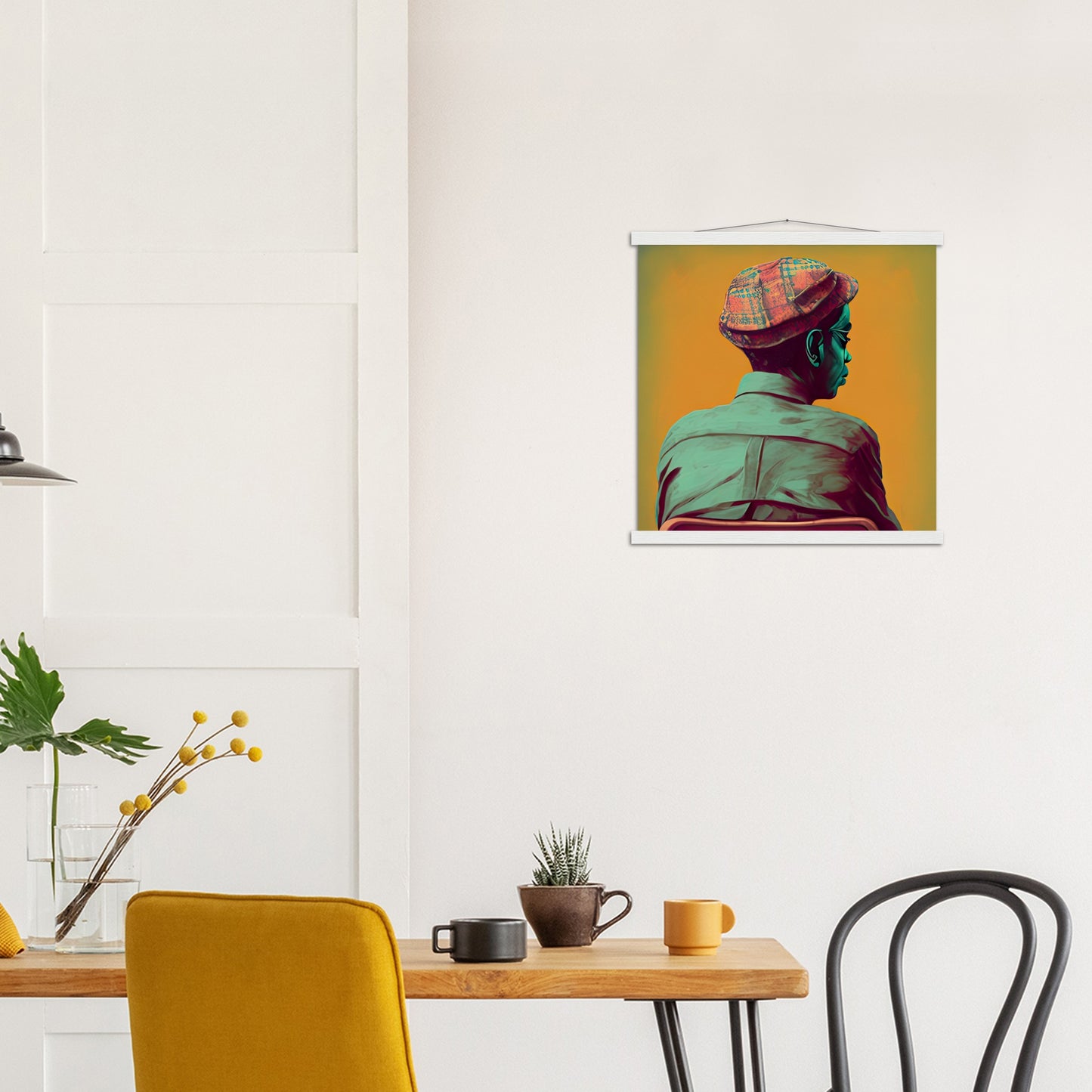 Poster mit Leisten (Holz) - in Museumsqualität - Listening - The Father - Conrad - rasism - motherhood - Posterleisten - USA - Fineart - Posterrahmen  - Wandkunst - Holzrahmen - Poster with frame - people of color - artwork - art brand - printed cup personalized - Holzleisten - pixelboys - Kunstdrucke - wandbilder - wall art - Kunst auf Tassen  - Office Poster - Gastrotassen - Wanddekoration - Acrylkunst - Geschenkidee - Office Poster - Acryldruck - Abstrakte Kunst - Family Art -