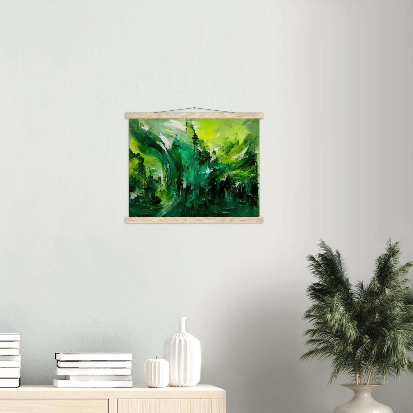 Poster mit Leisten (Holz) - in Museumsqualität - Storm over London - „Revenge of Nature“ - Ölgemälde - Grüner Sturm - Abstract - London - Planet - Fineart - Green Sea - Wandkunst - Holzrahmen - Poster with frame - Abstract Green - artwork - art brand - printed cup personalized - Holzleisten - pixelboys - Kunstdrucke - wandbilder - wall art - Kunst auf Tassen  - Office Poster - Wanddekoration - Fineart  - Colorfull - Dynamic - Acrylkunst - Geschenkidee - Office Poster - Acryldruck - Abstrakte Kunst -